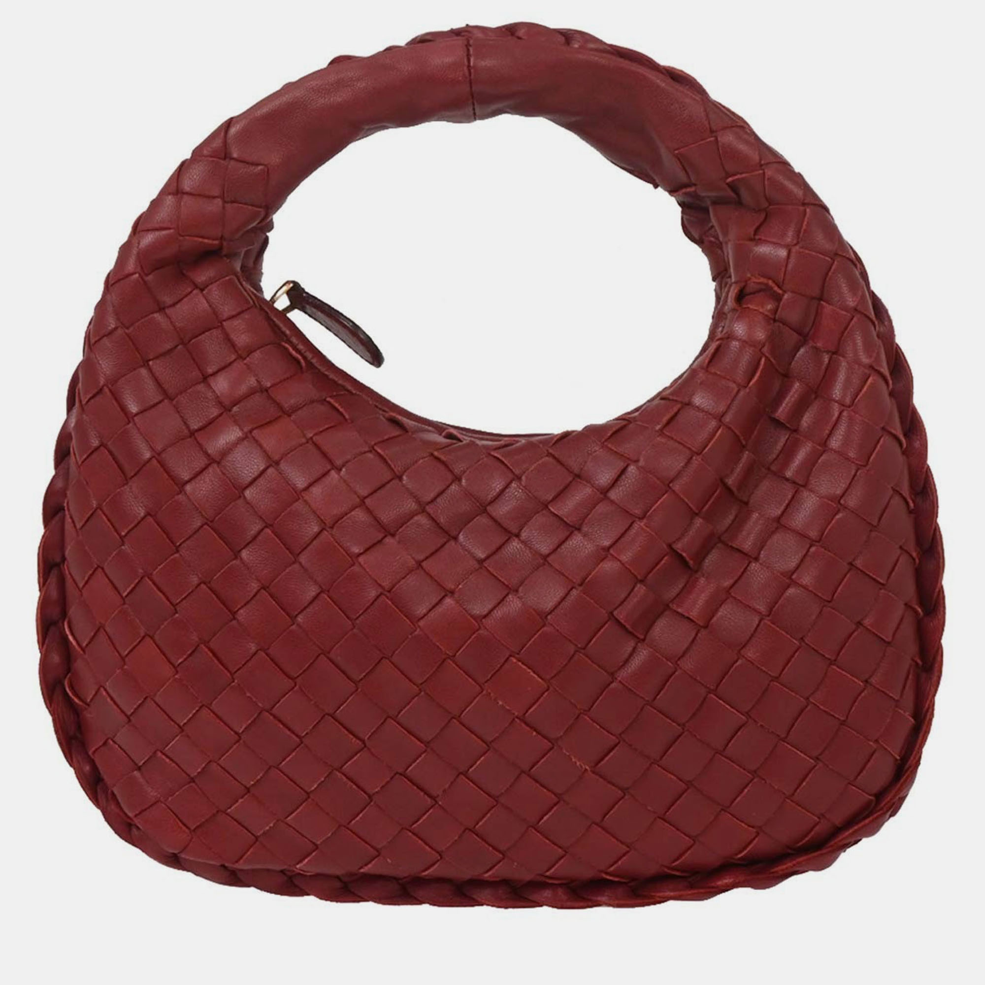 

Bottega Veneta Bordeaux Intrecciato Hobo Handbag, Red