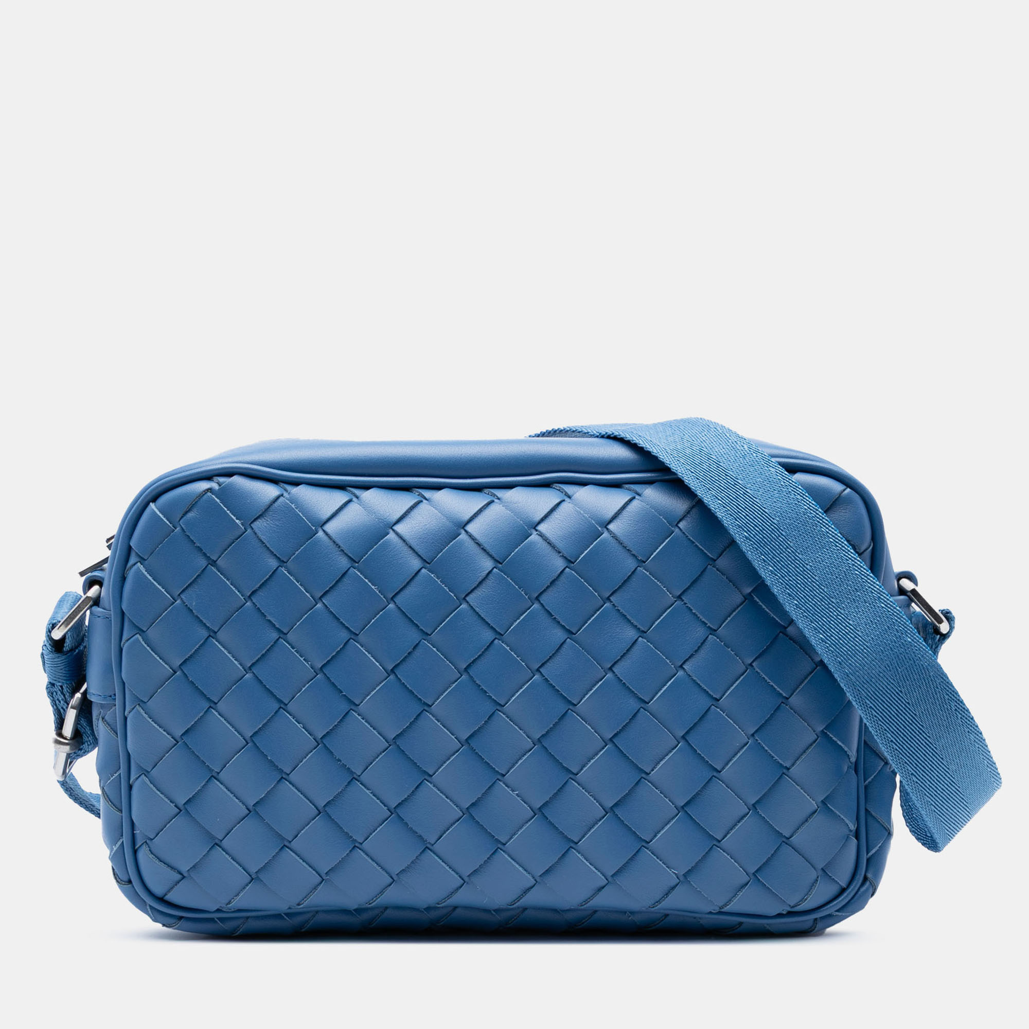 

Bottega Veneta Blue Small Nappa Intrecciato Camera Bag