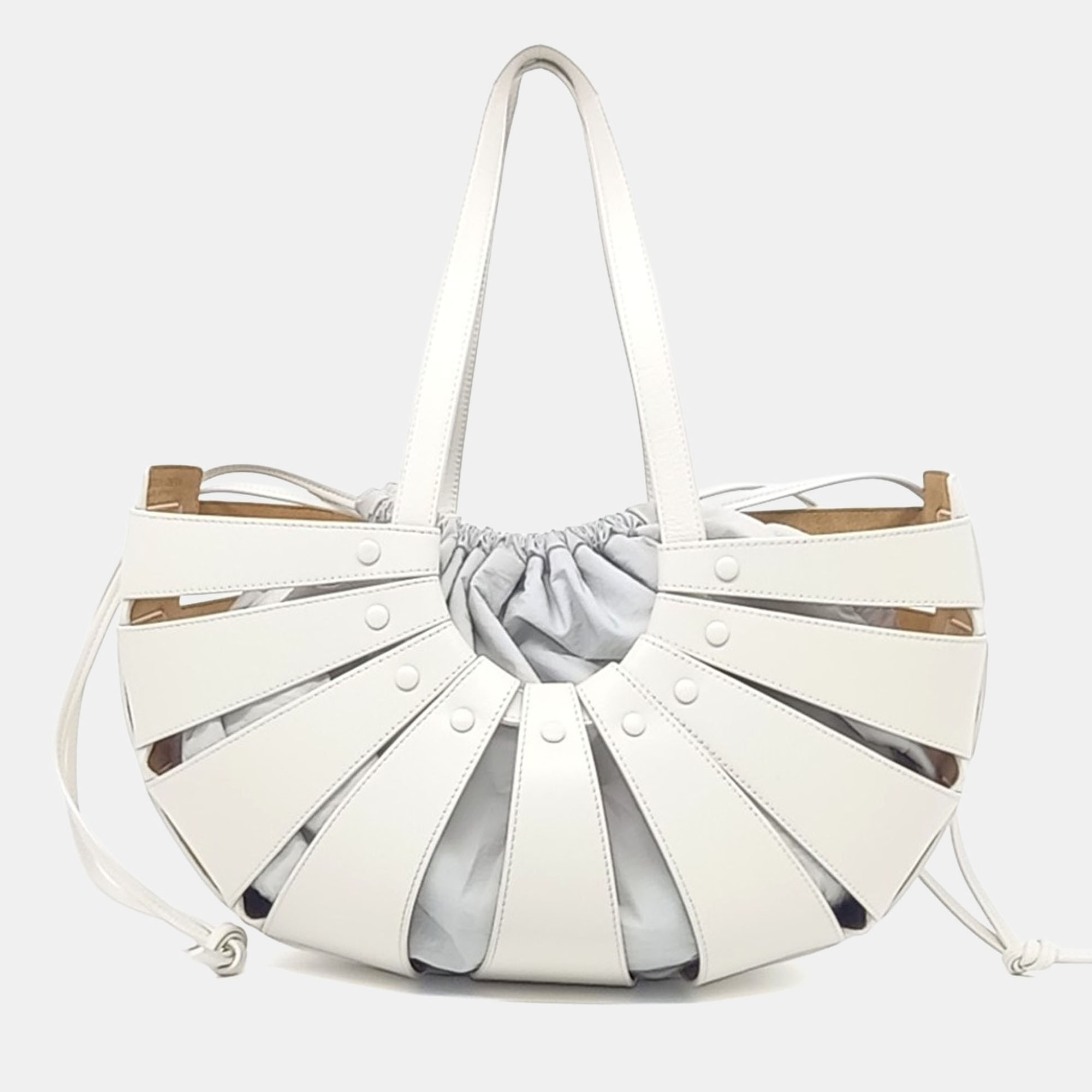 

Bottega Veneta White Leather The Shell Tote Bag