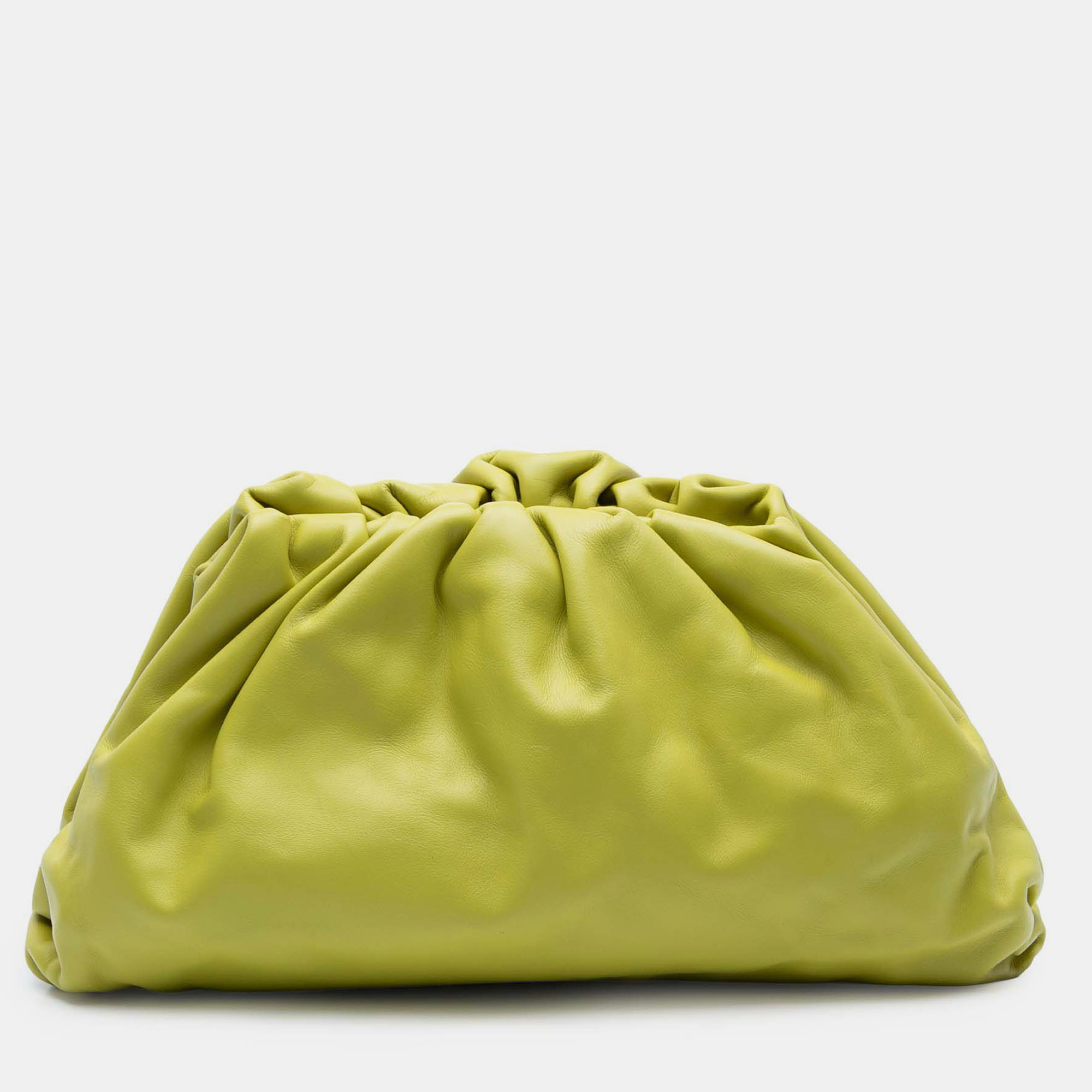 Pre-owned Bottega Veneta Yellow Lambskin The Pouch