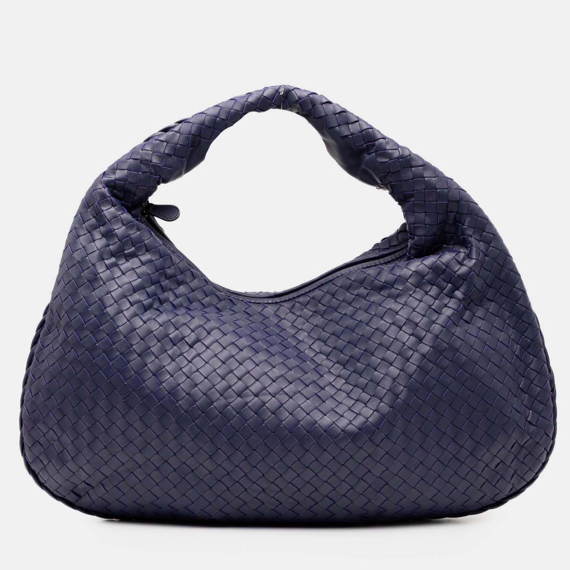 

Bottega Veneta Blue Medium Nappa Intrecciato Veneta Hobo