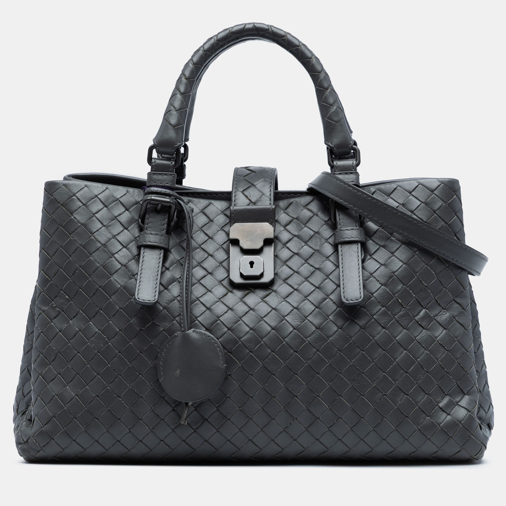 

Bottega Veneta Grey Small Nappa Intrecciato Roma Satchel