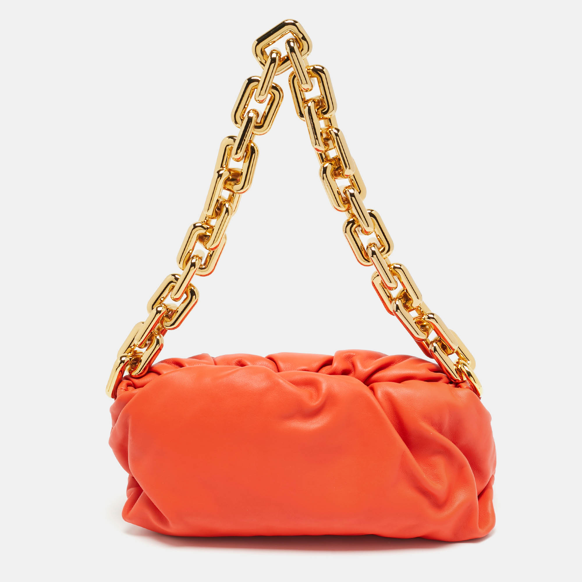 BOTTEGA VENETA Pre-owned Orange Leather The Chain Pouch Bag