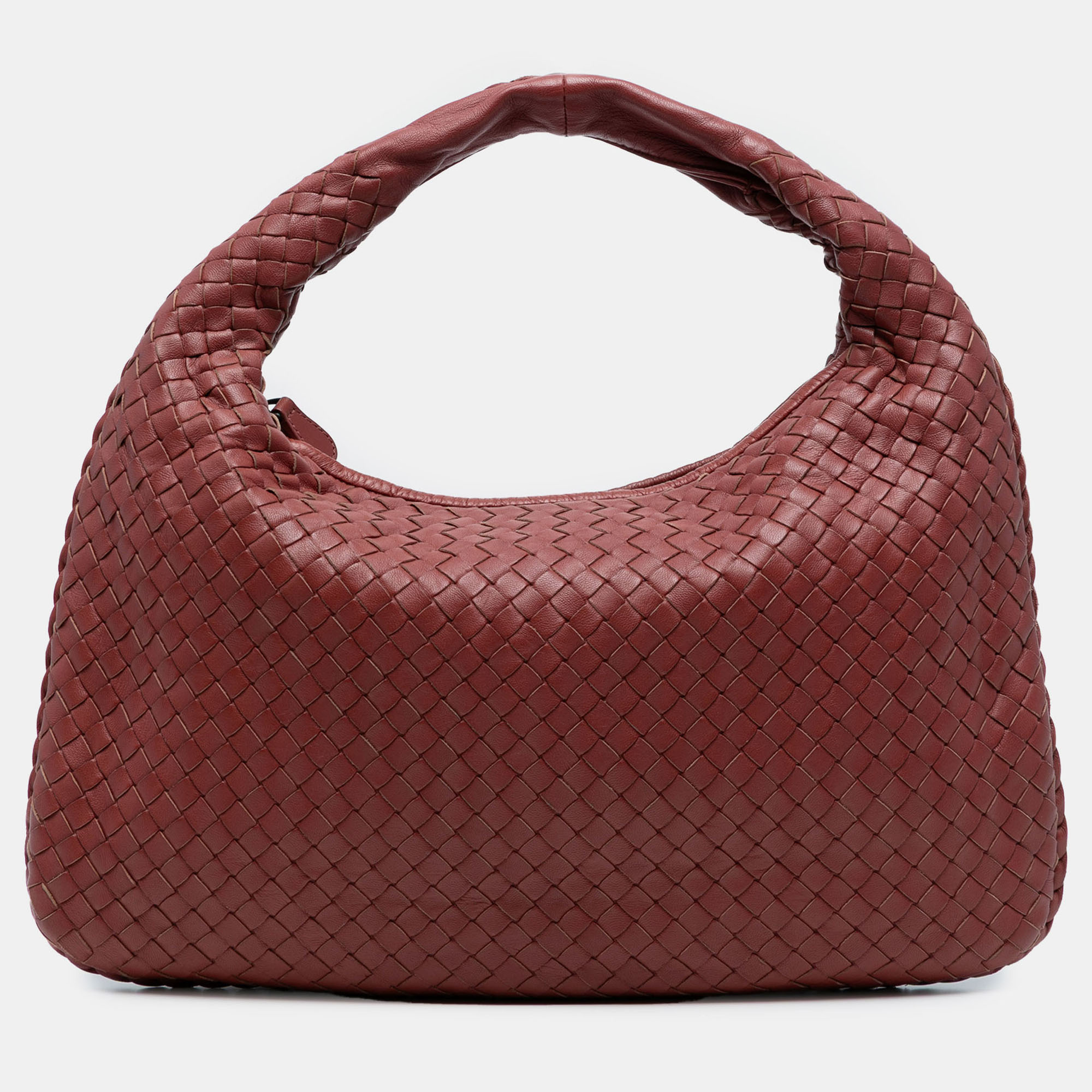 

Bottega Veneta Red Small Nappa Intrecciato Veneta Hobo