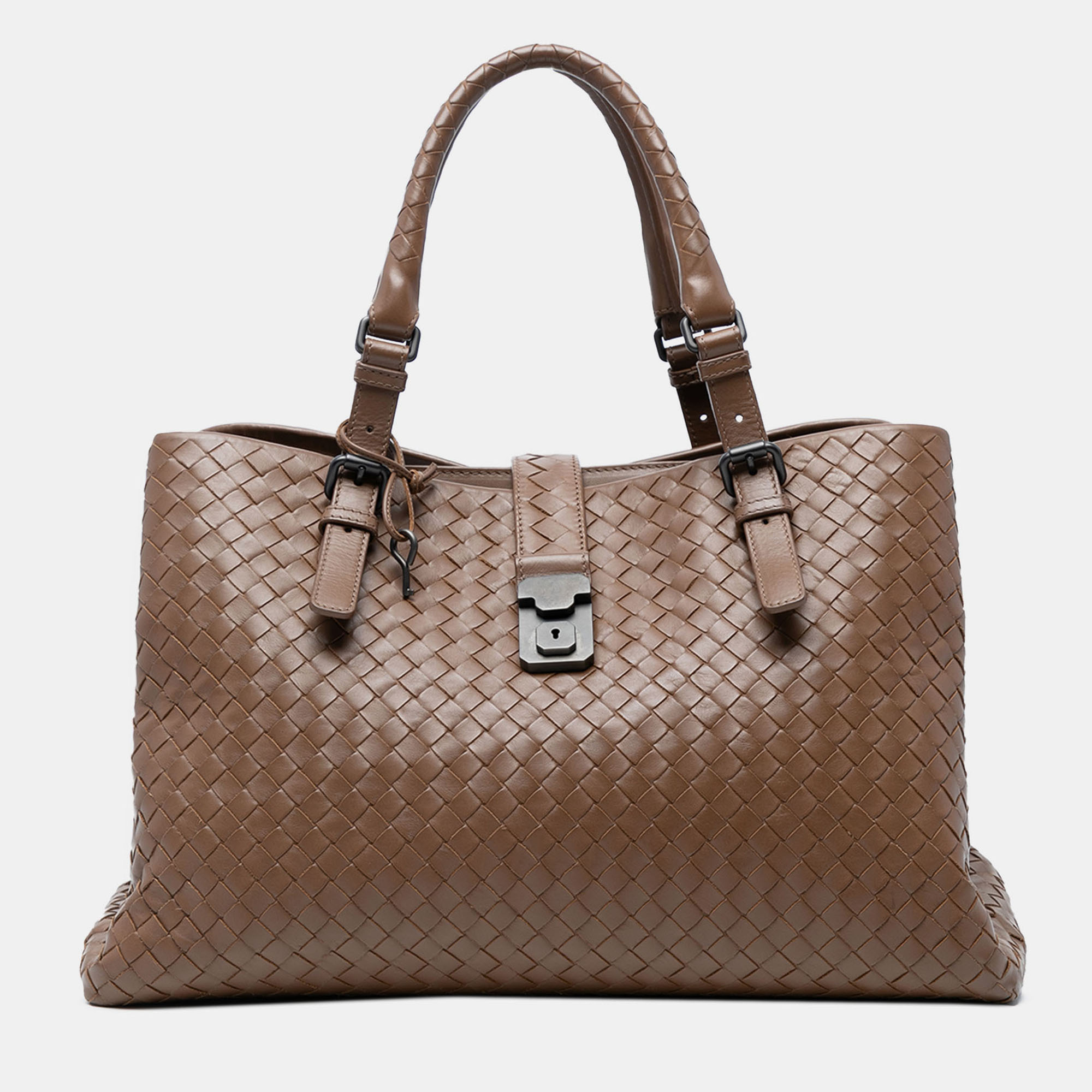 

Bottega Veneta Brown Medium Nappa Intrecciato Roma Tote