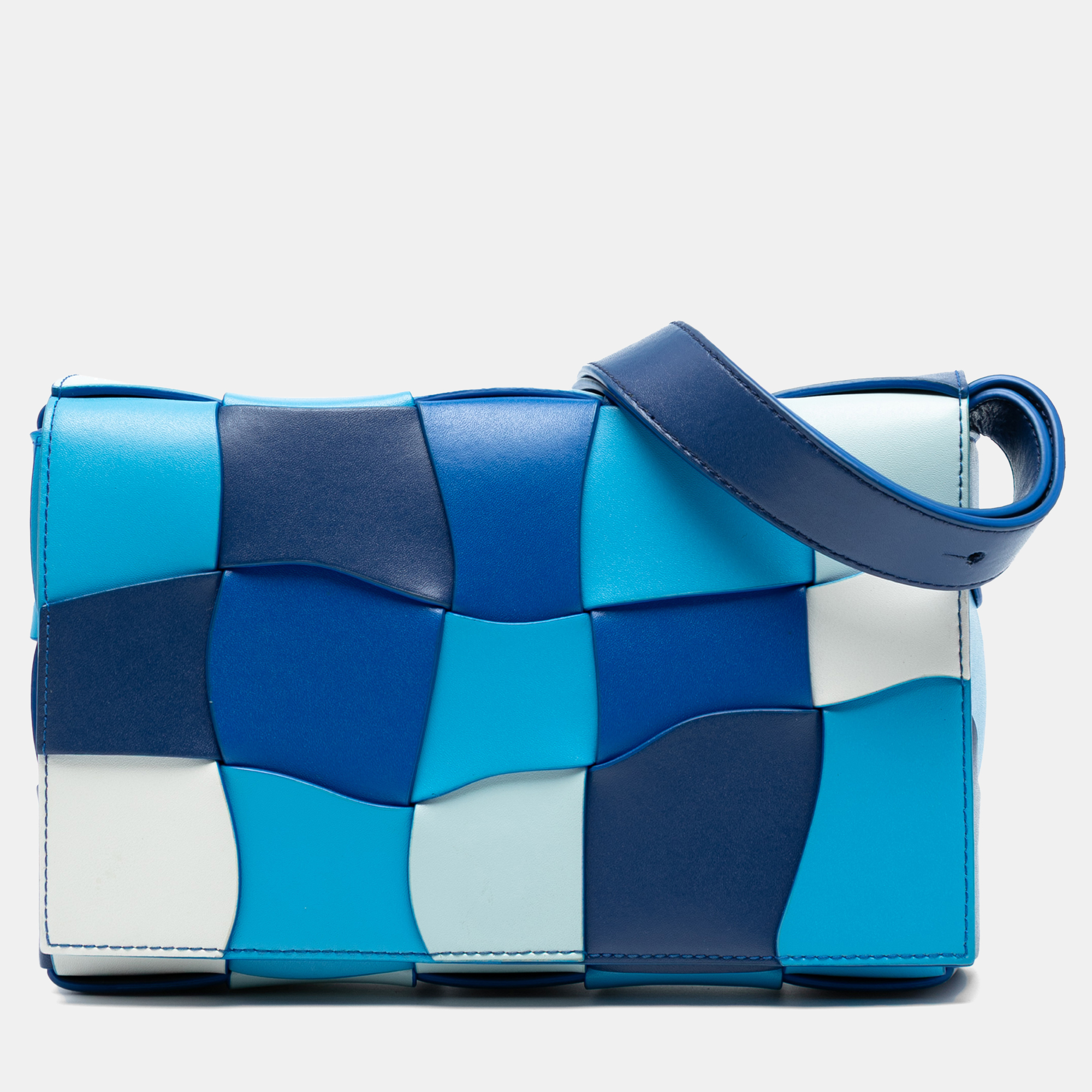 

Bottega Veneta Blue Nappa Intrecciato Wavy Cassette Crossbody