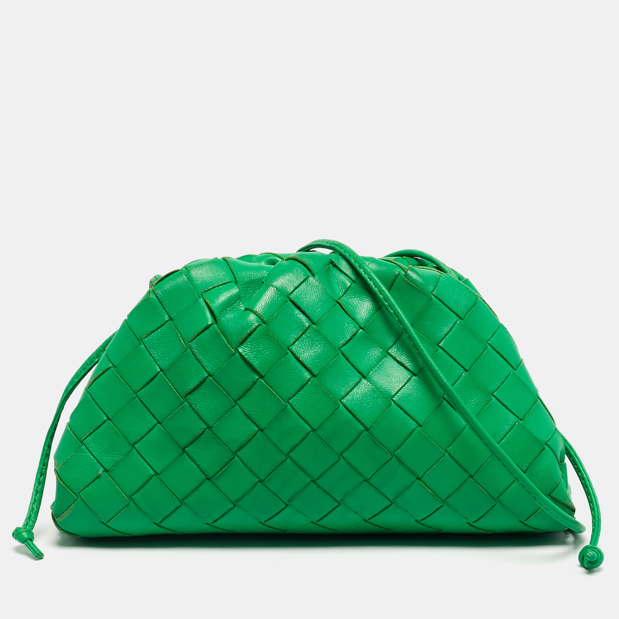 

Bottega Veneta Green Intrecciato Leather Mini The Pouch Bag