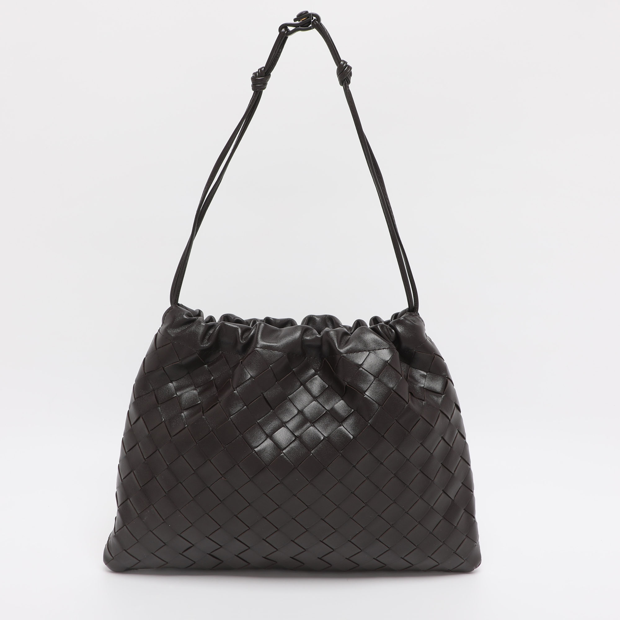 BOTTEGA VENETA Pre-owned Dark Brown Intrecciato Leather Medium Dustbag Pouch