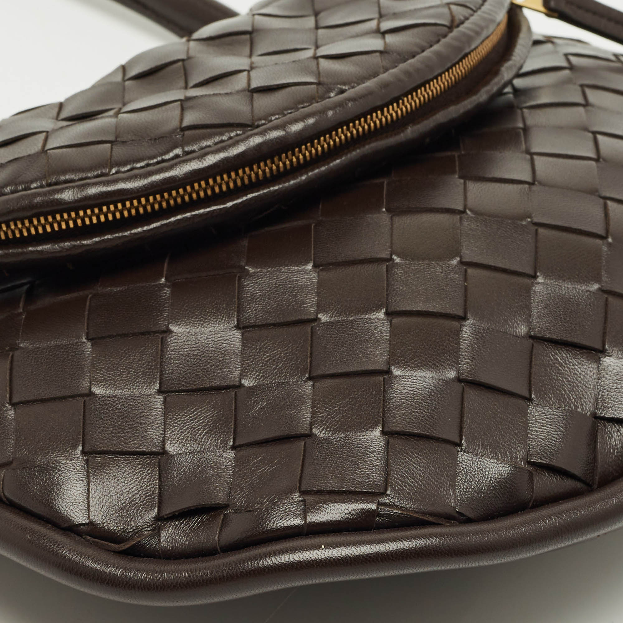 

Bottega Veneta Dark Brown Intrecciato Leather  Gemelli Shoulder Bag