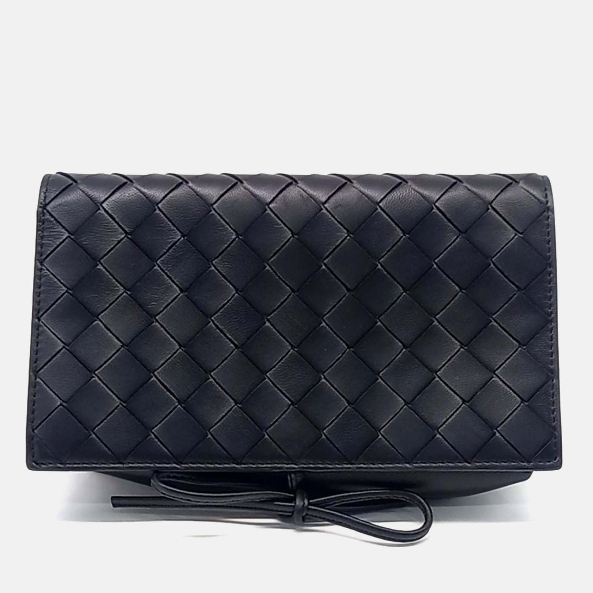 

Bottega Veneta Black Leather Mesh Mini Crossbody Bag