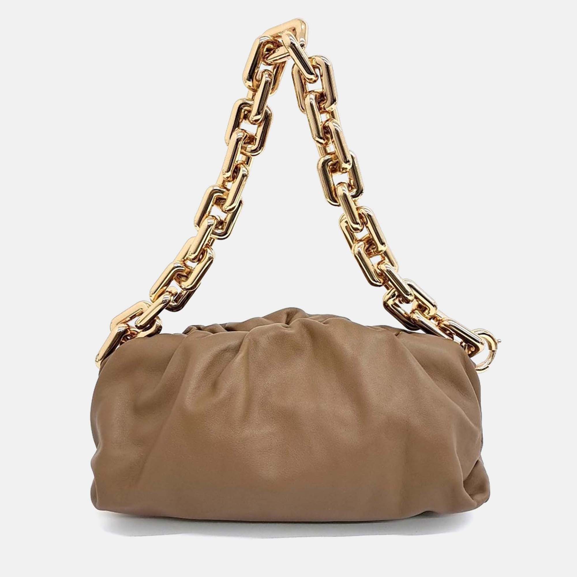 

Bottega Veneta Brown Leather Chain Shoulder Bag