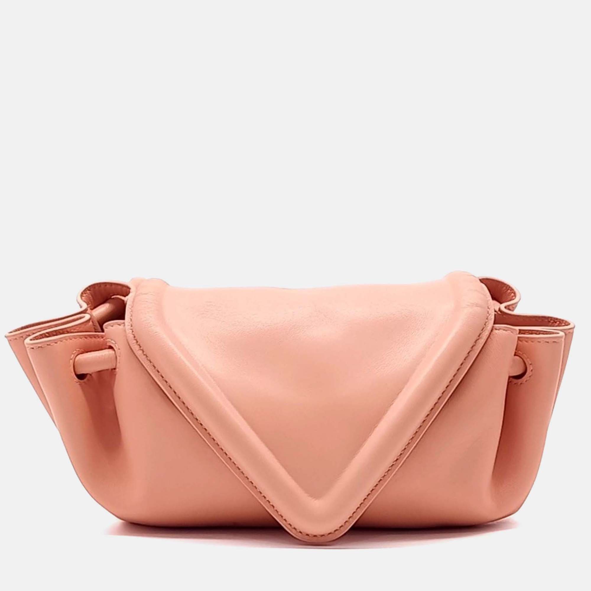 

Bottega Veneta Pink Leather Vik Crossbody Bag