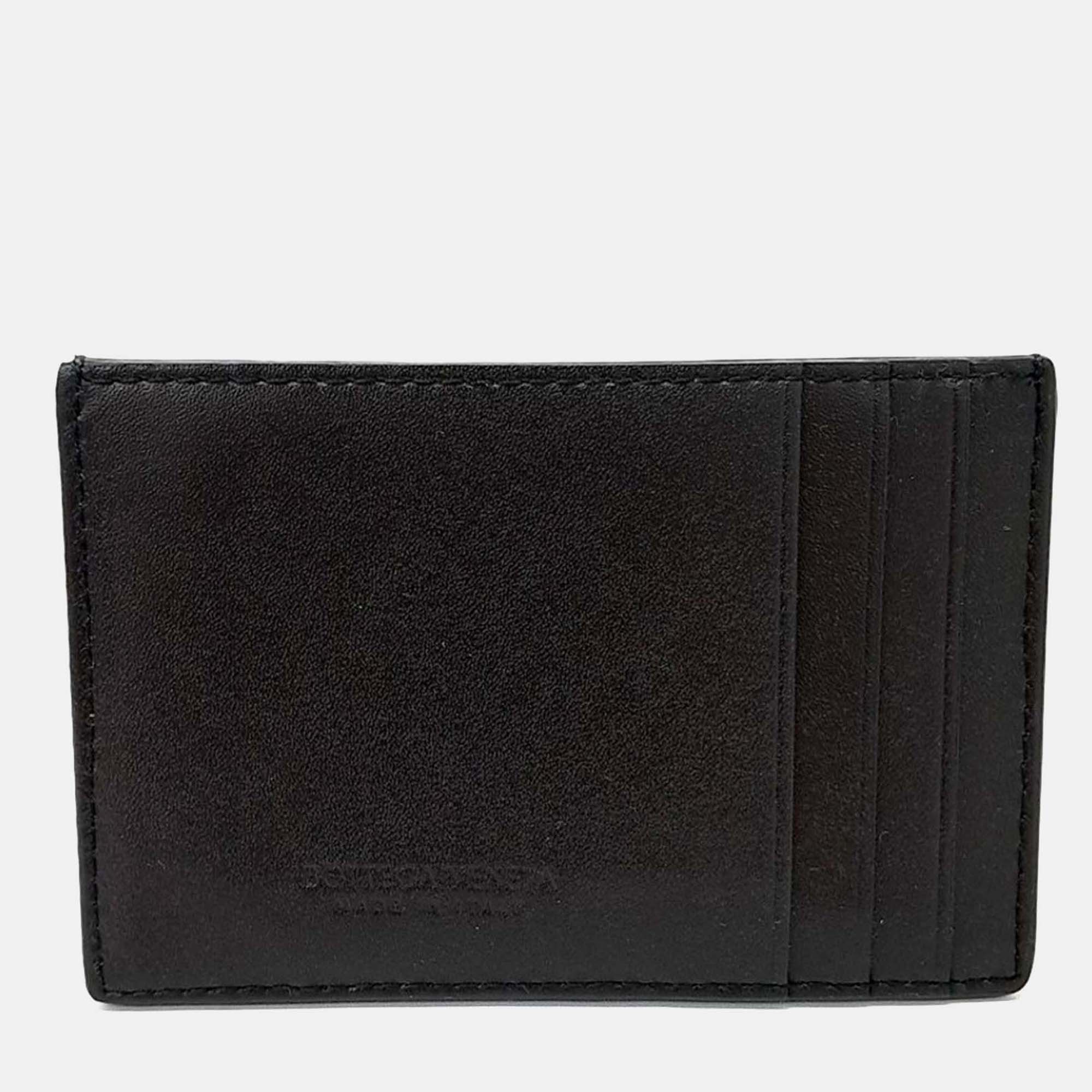 

Bottega Veneta Brown Leather Mesh Card Wallet