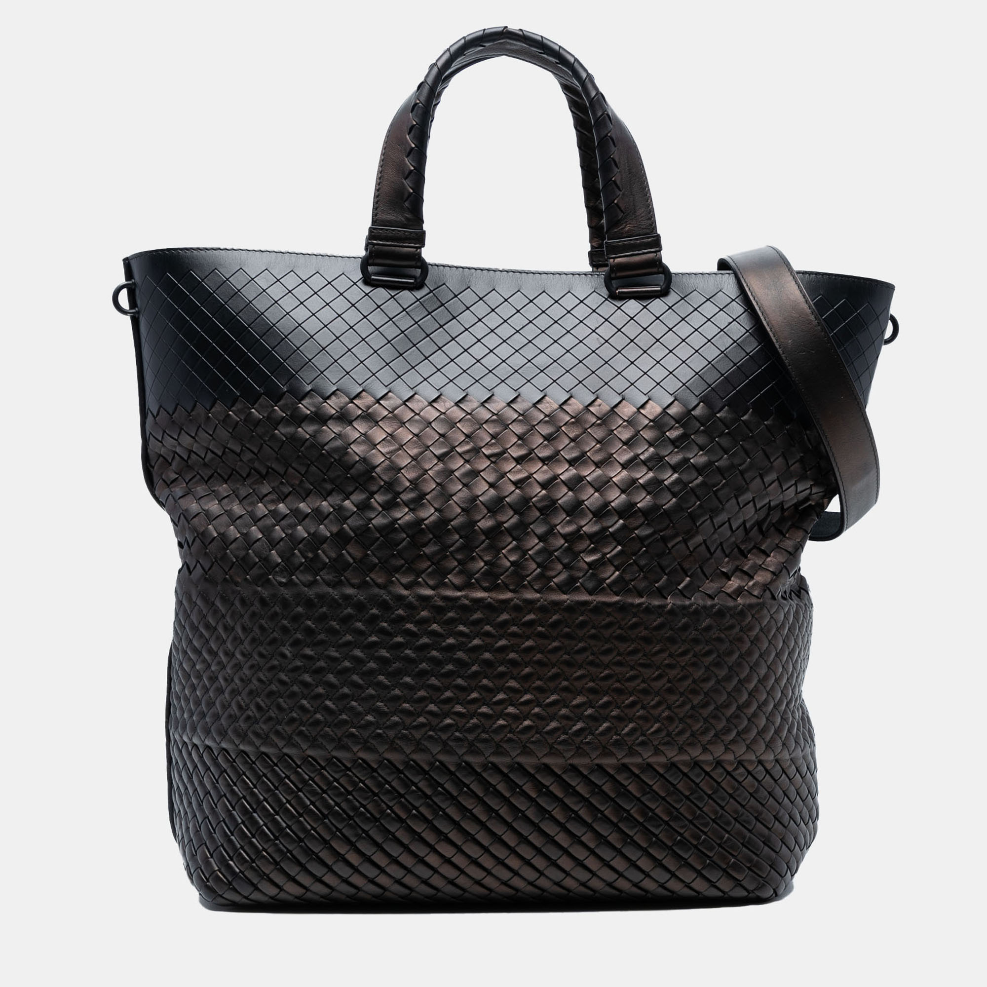 BOTTEGA VENETA Pre-owned Brown Nappa Intrecciato Imperatore Convertible Tote