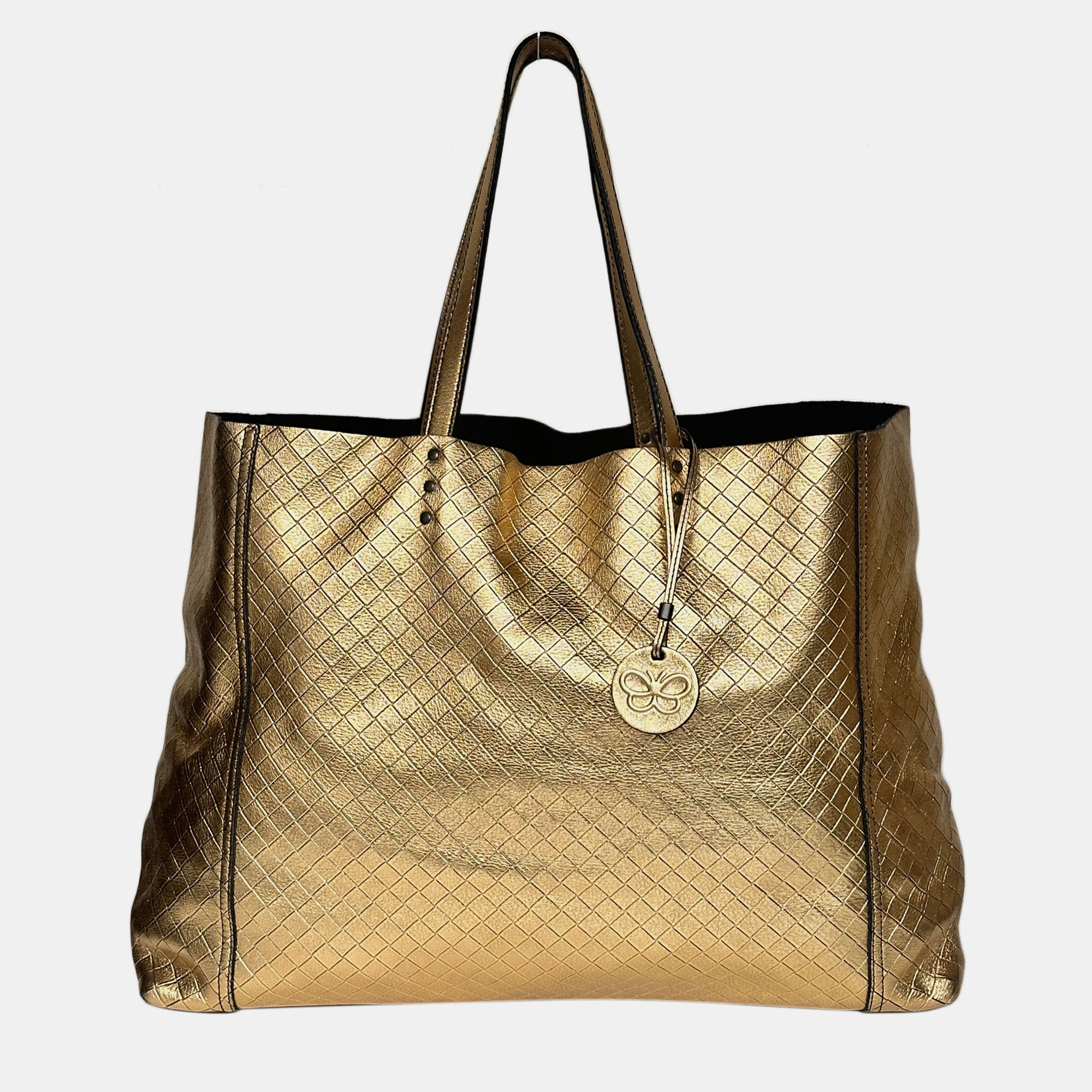 Pre-owned Bottega Veneta Gold Leather Tote Bag