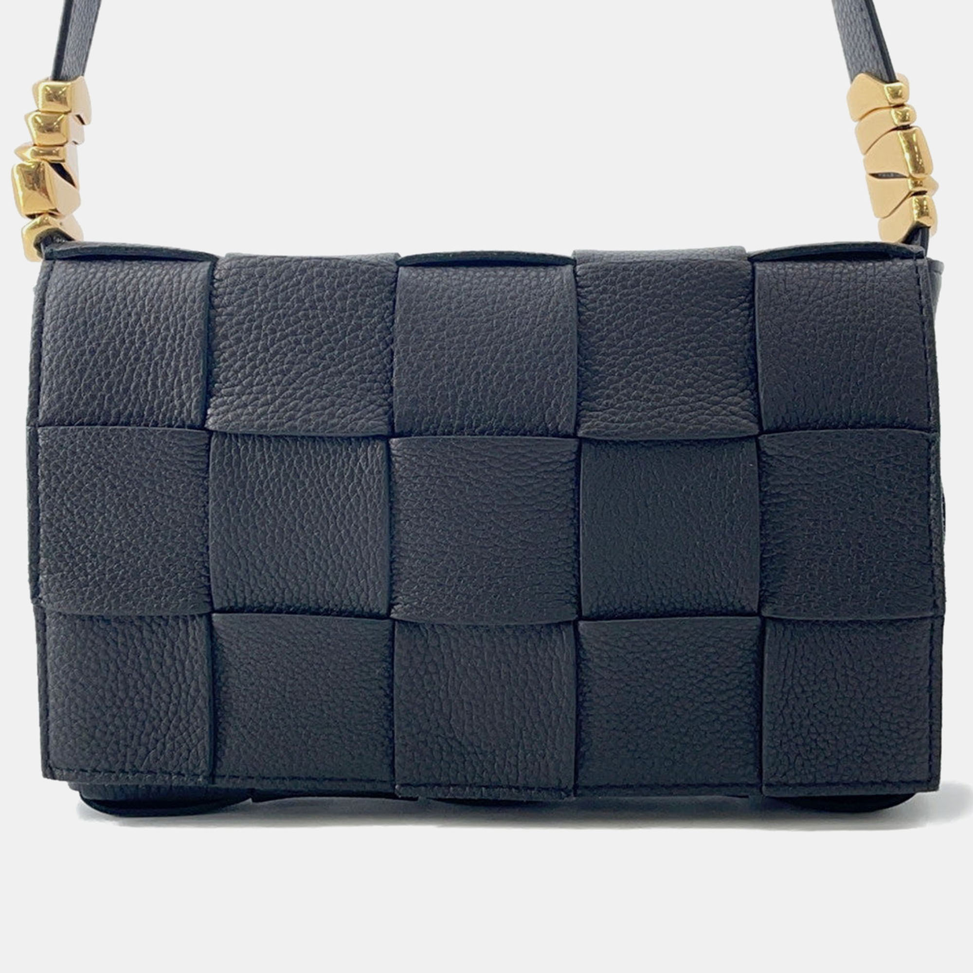 

Bottega Veneta Cassette Shoulder Black Leather Size Mini