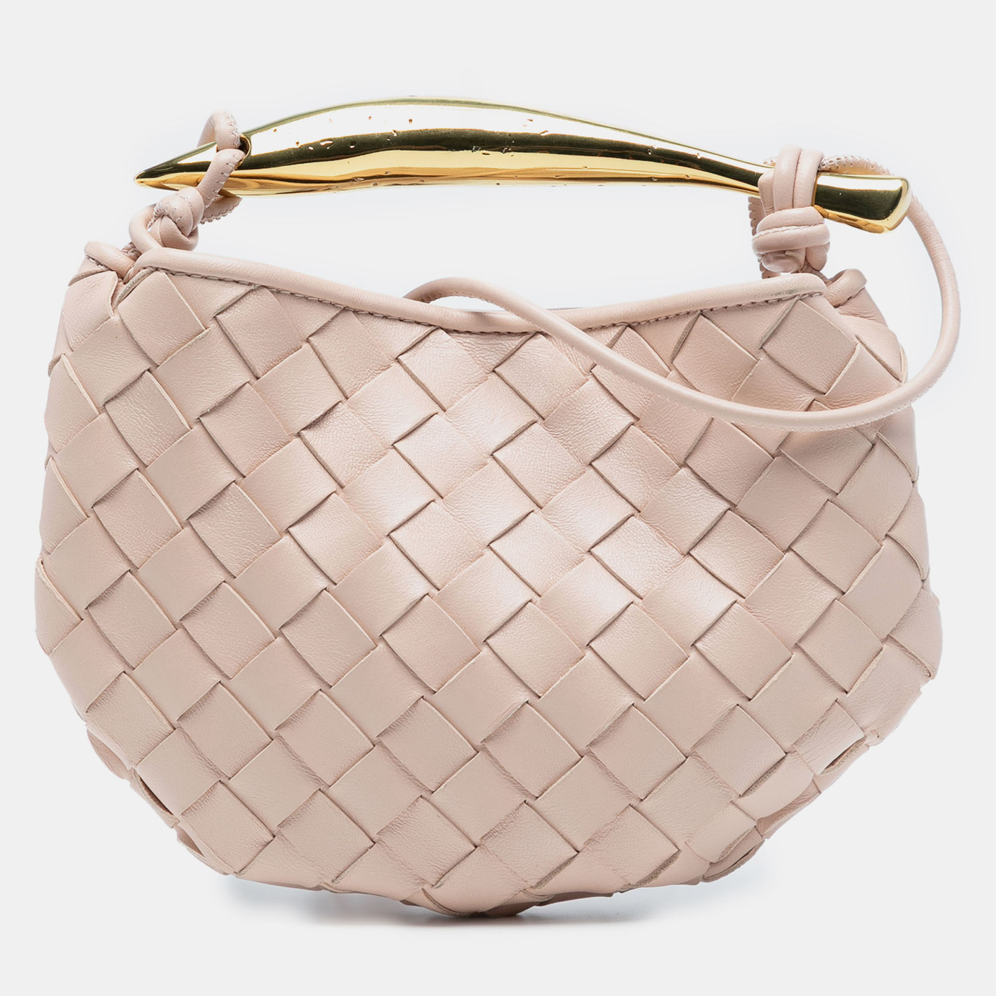 Pre-owned Bottega Veneta Pink Baby Lambskin Intrecciato Sardine