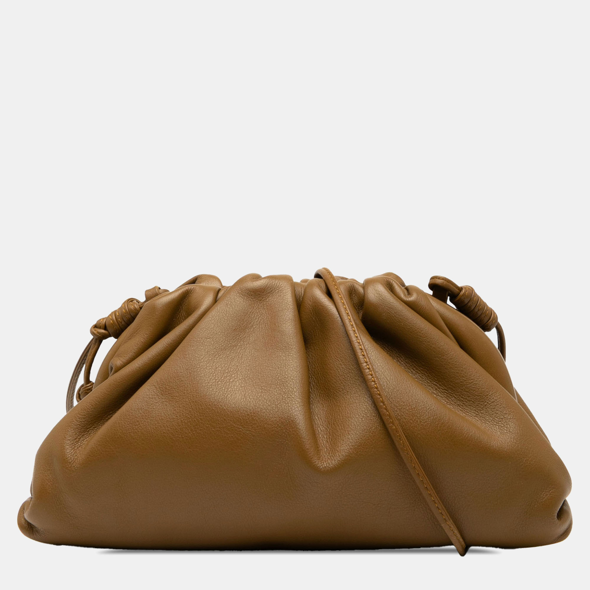 Pre-owned Bottega Veneta Brown Lambskin The Mini Pouch Crossbody