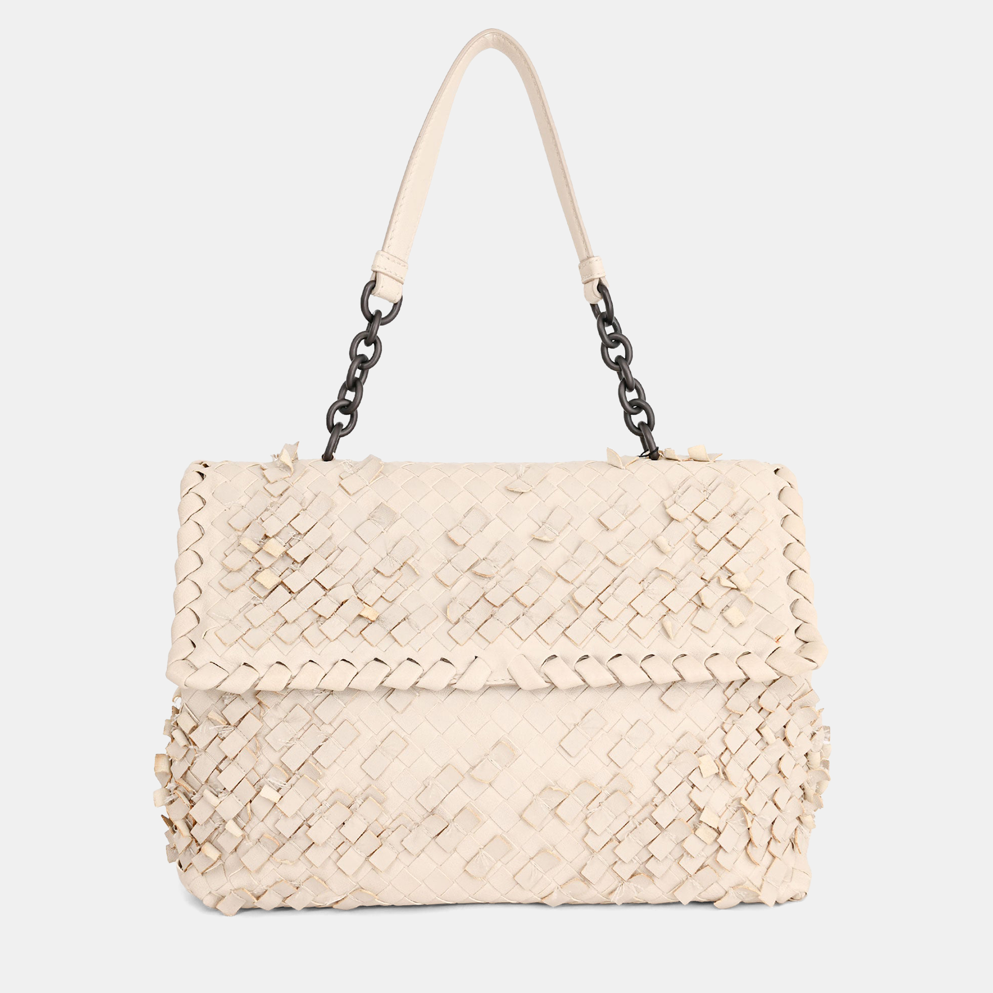 

Bottega Veneta White Intrecciato Fringe Shoulder Bag