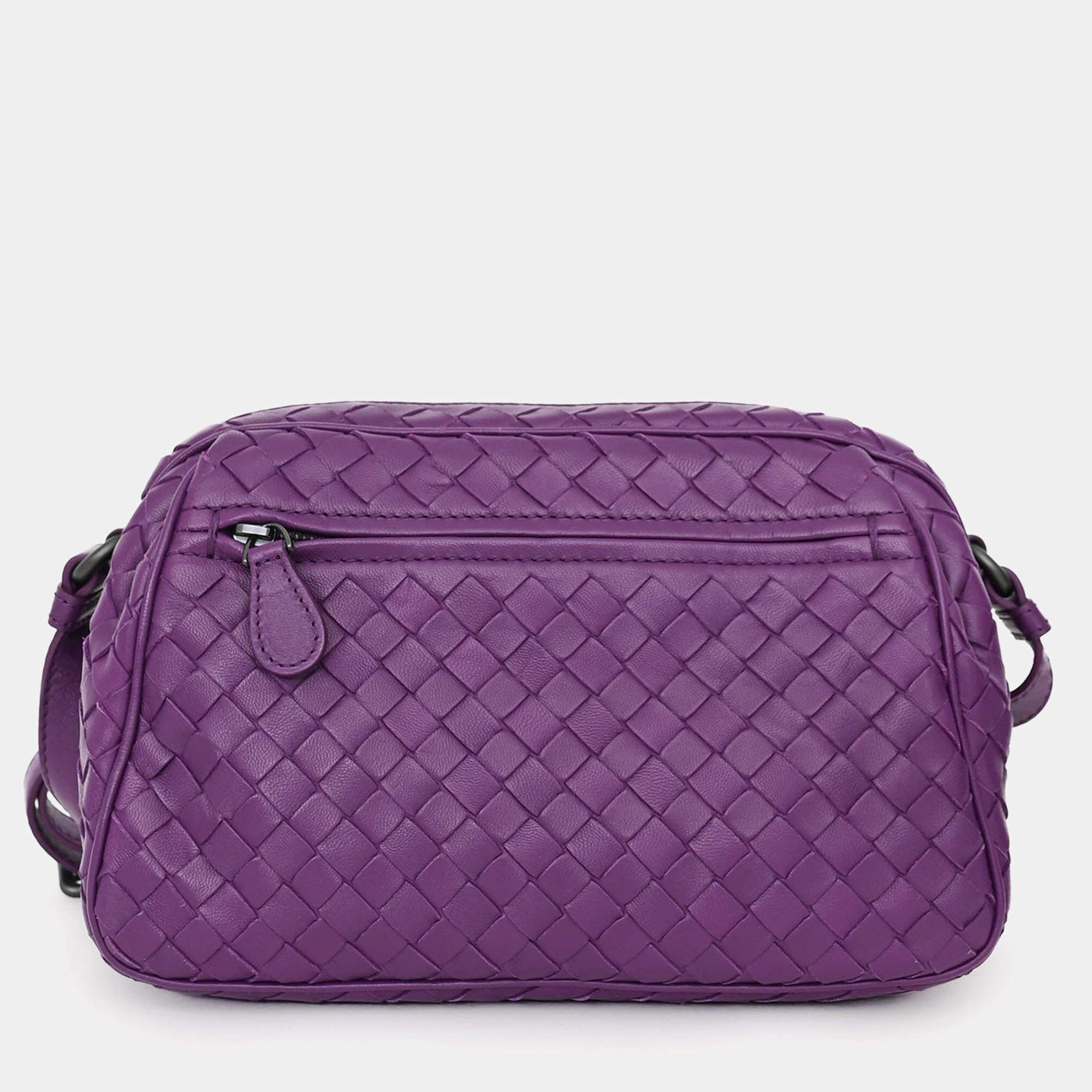 

Bottega Veneta Purple Intrecciato Leather Camera Crossbody Bag