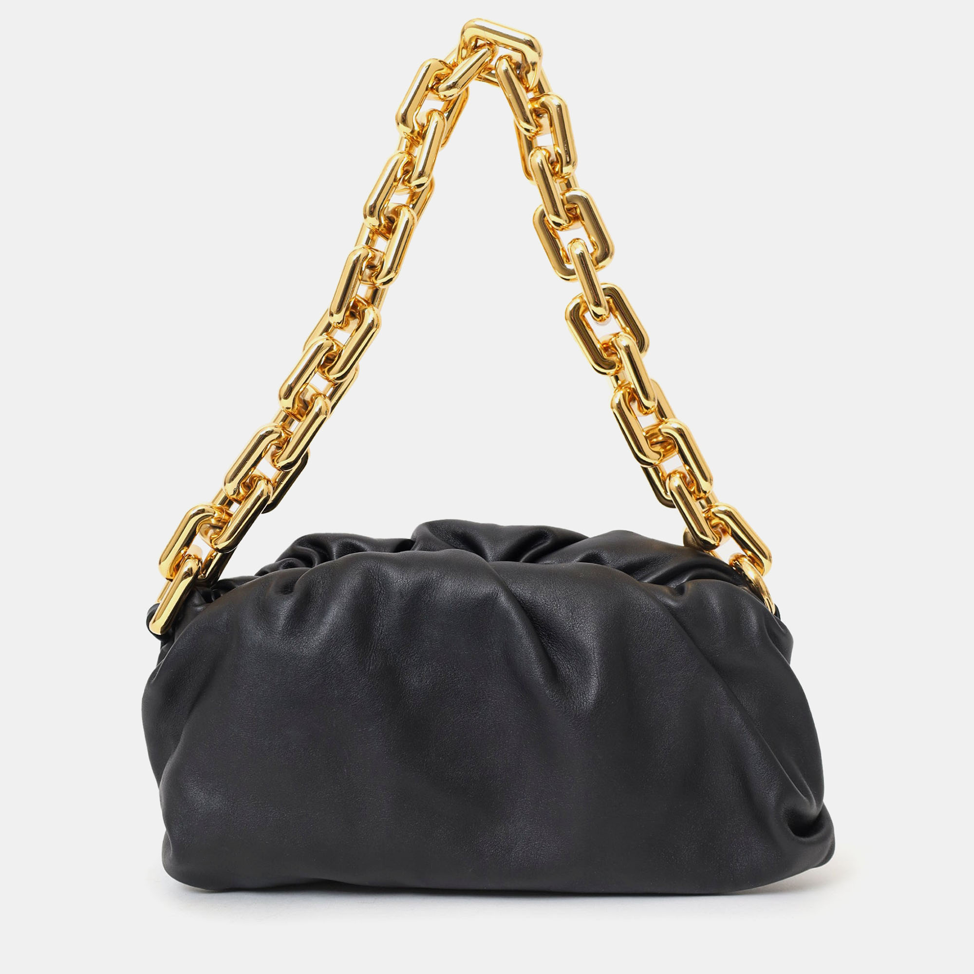 

Bottega Veneta Black Leather The Chain Pouch Bag