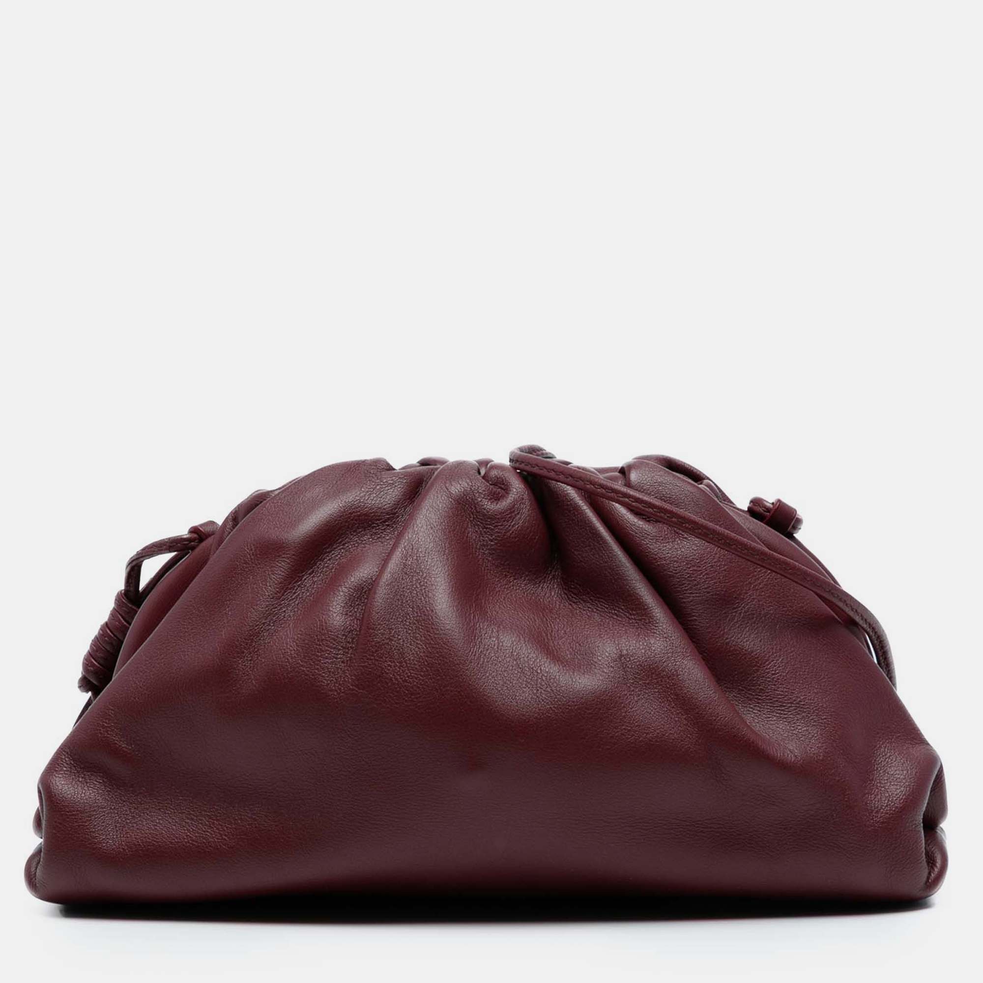 Pre-owned Bottega Veneta Red Lambskin The Mini Pouch Crossbody