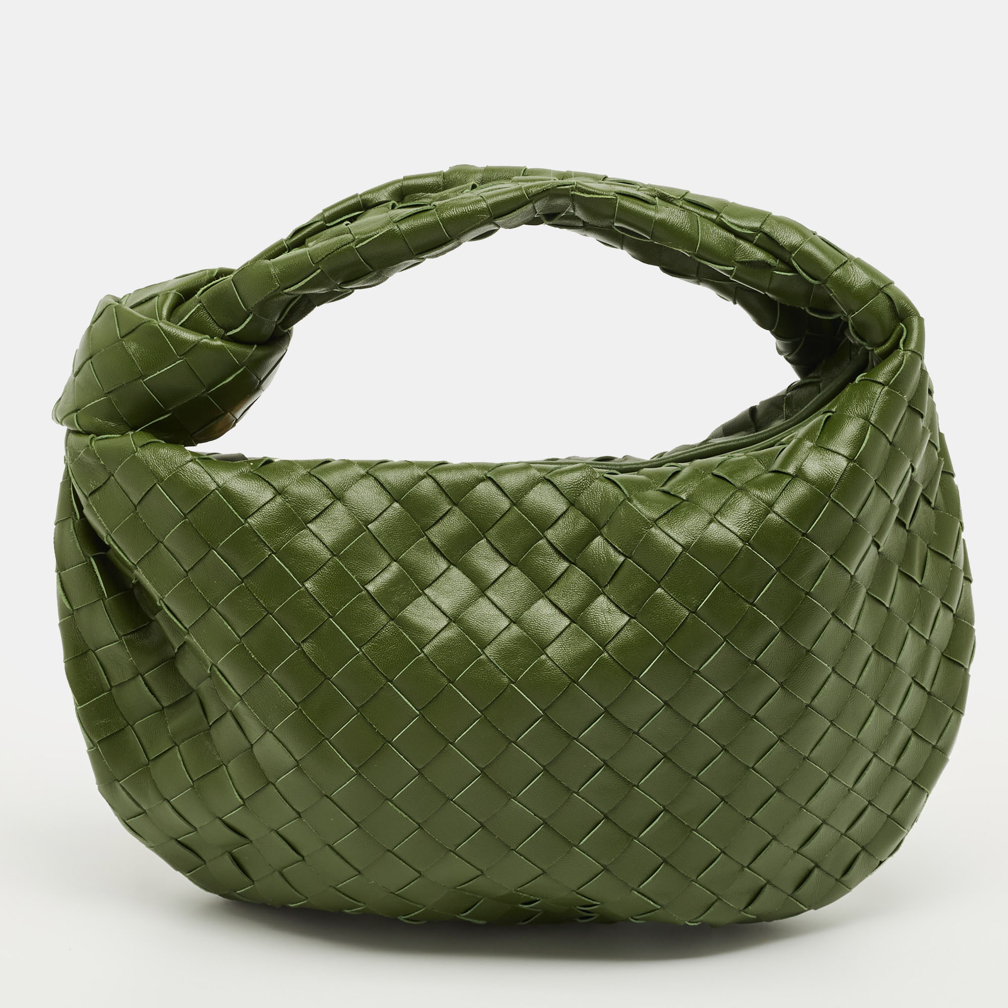 

Bottega Veneta Jodie  Olive Green Intrecciato Leather Hobo