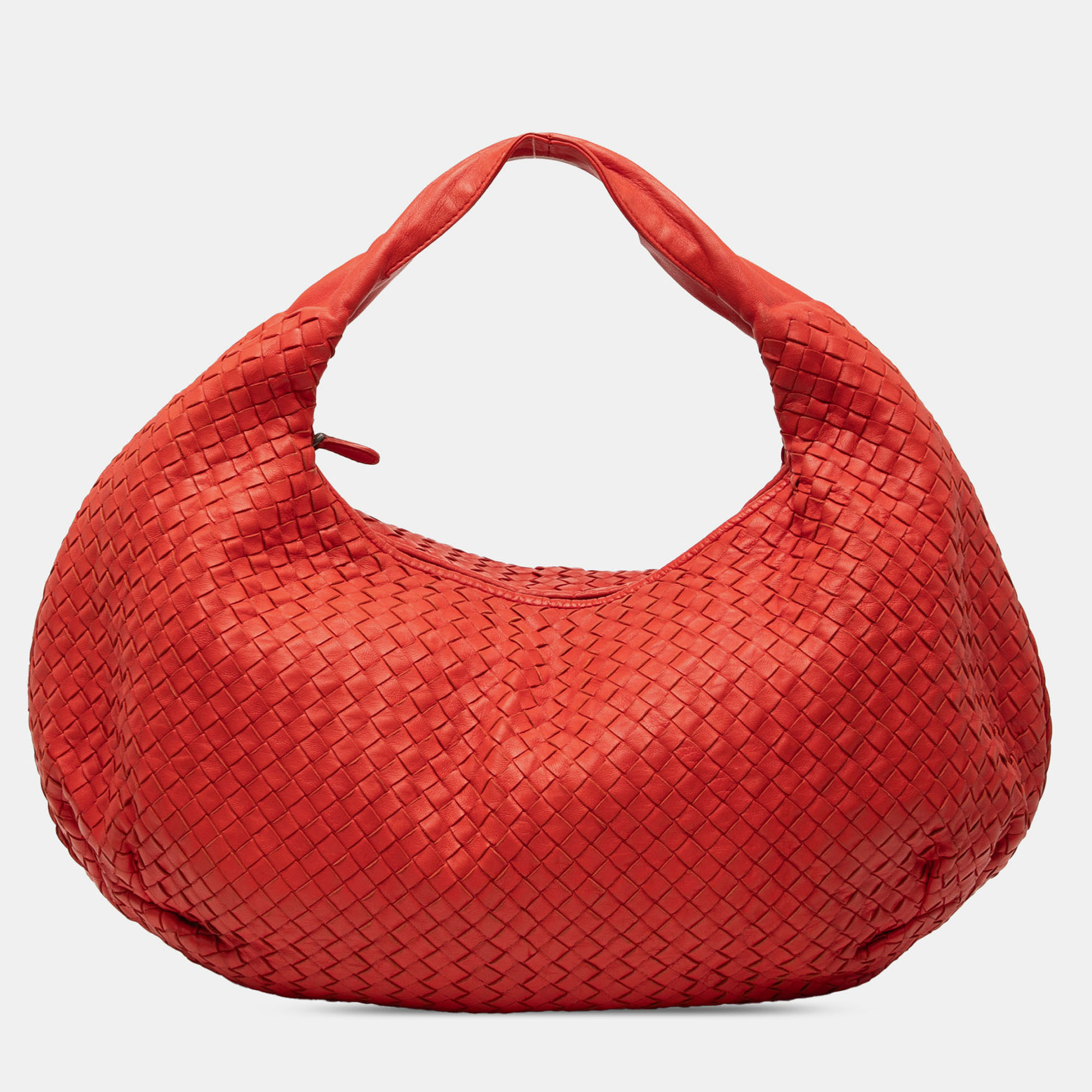 

Bottega Veneta Red Large Nappa Intrecciato Belly Hobo