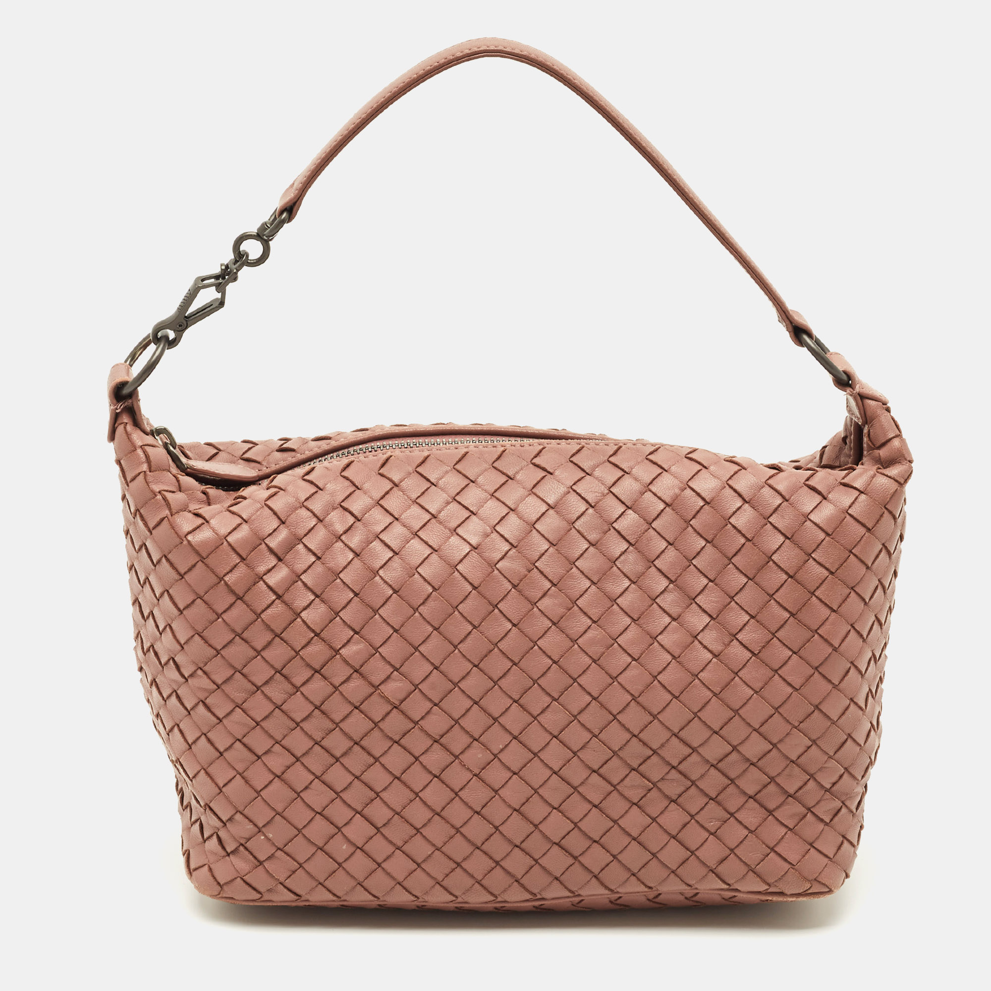 

Bottega Veneta Old Rose Intrecciato Leather Shoulder Bag, Pink