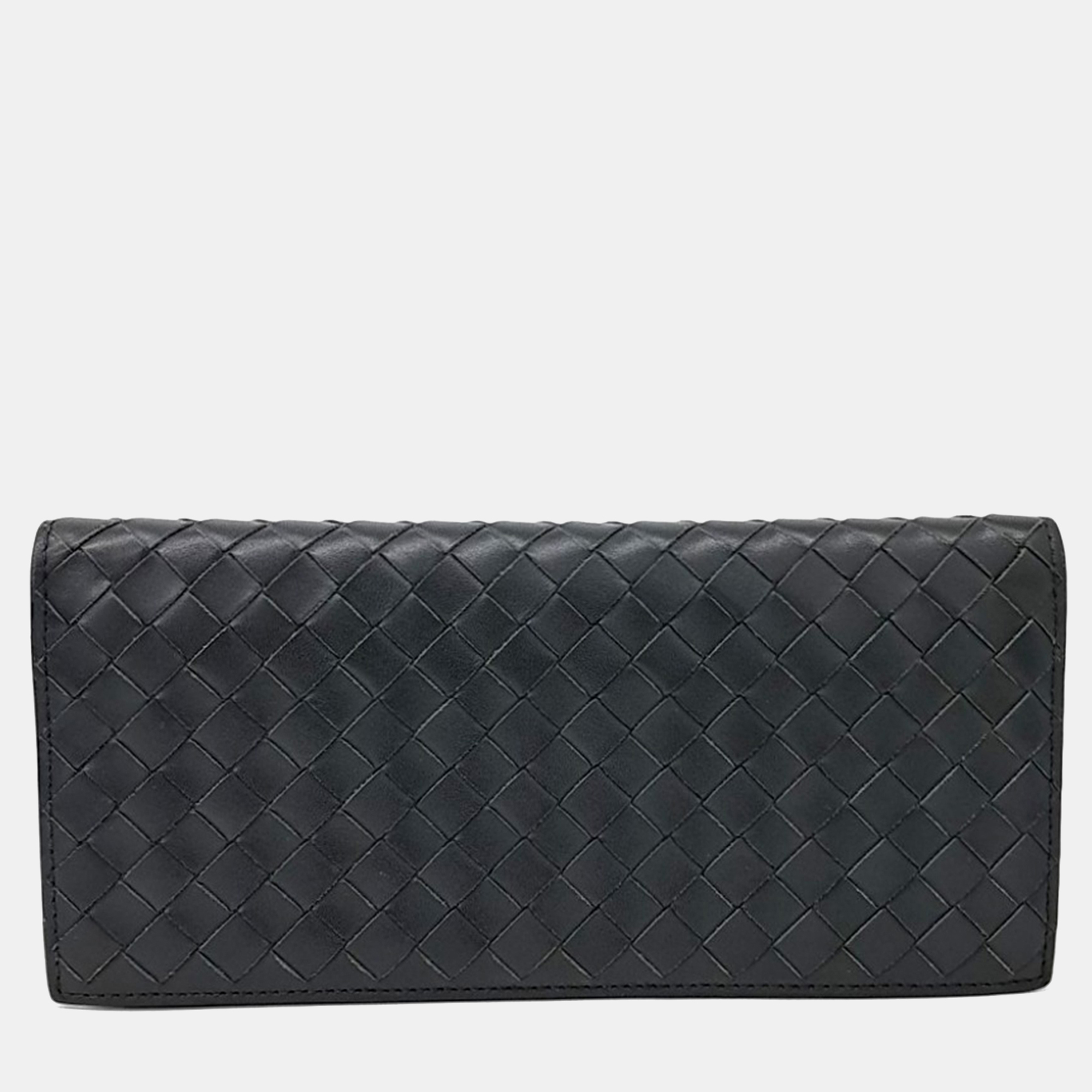 

Bottega Veneta Grey Leather Mesh Long Wallet