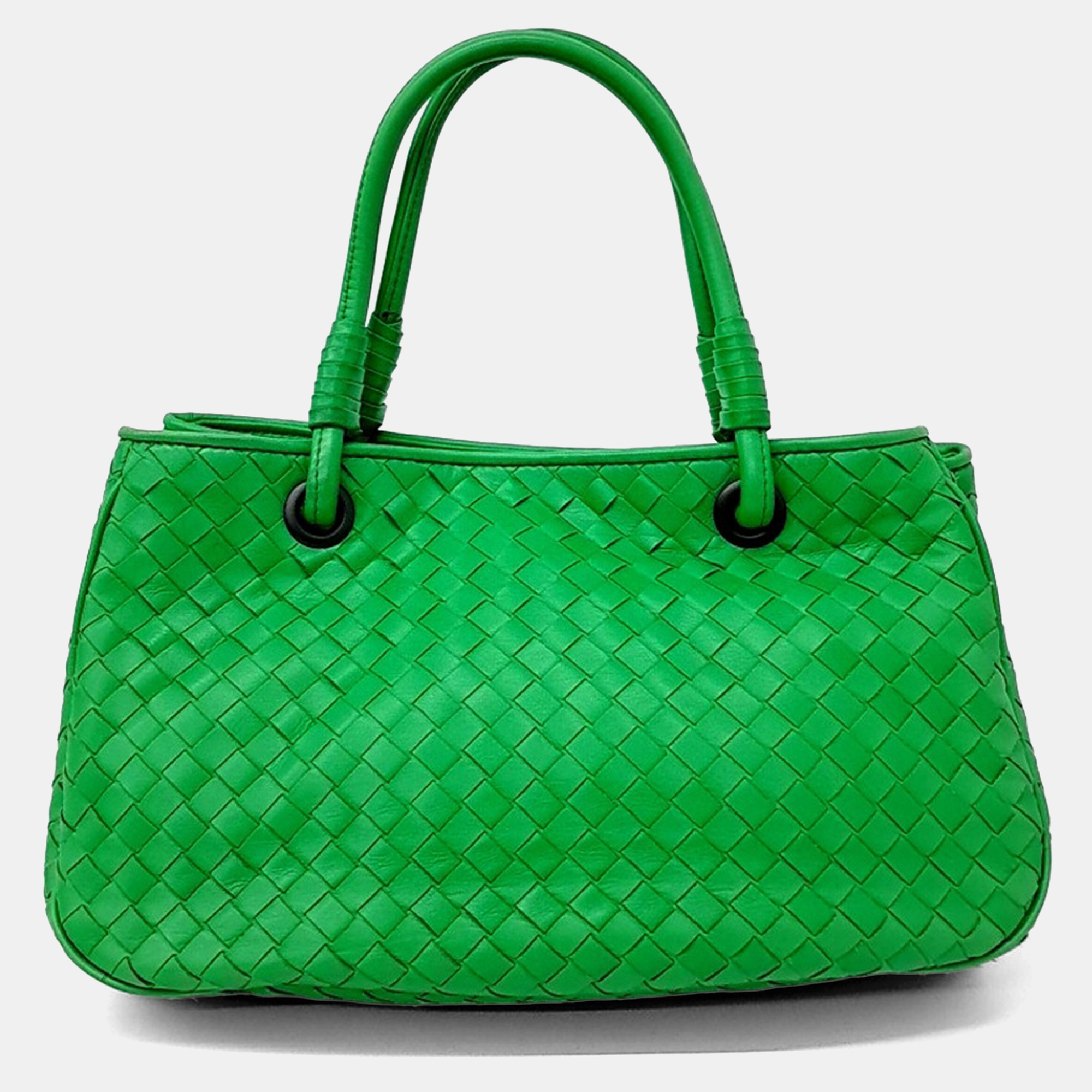 

Bottega Veneta Green Leather mesh tote bag