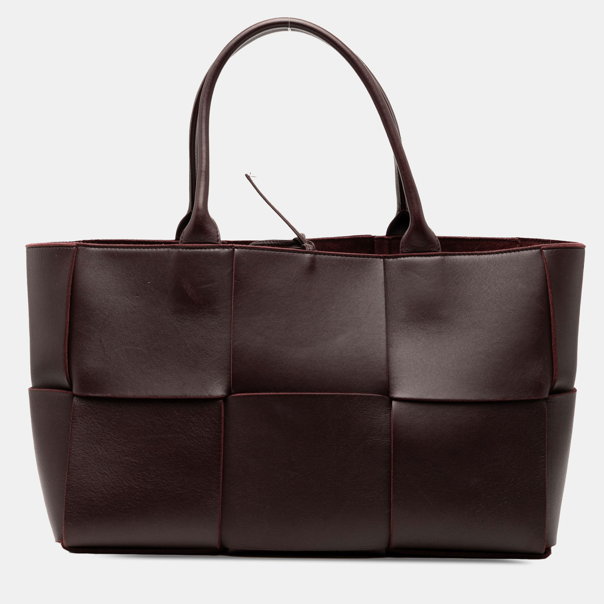 

Bottega Veneta Red Medium Nappa Maxi Intrecciato Arco Tote