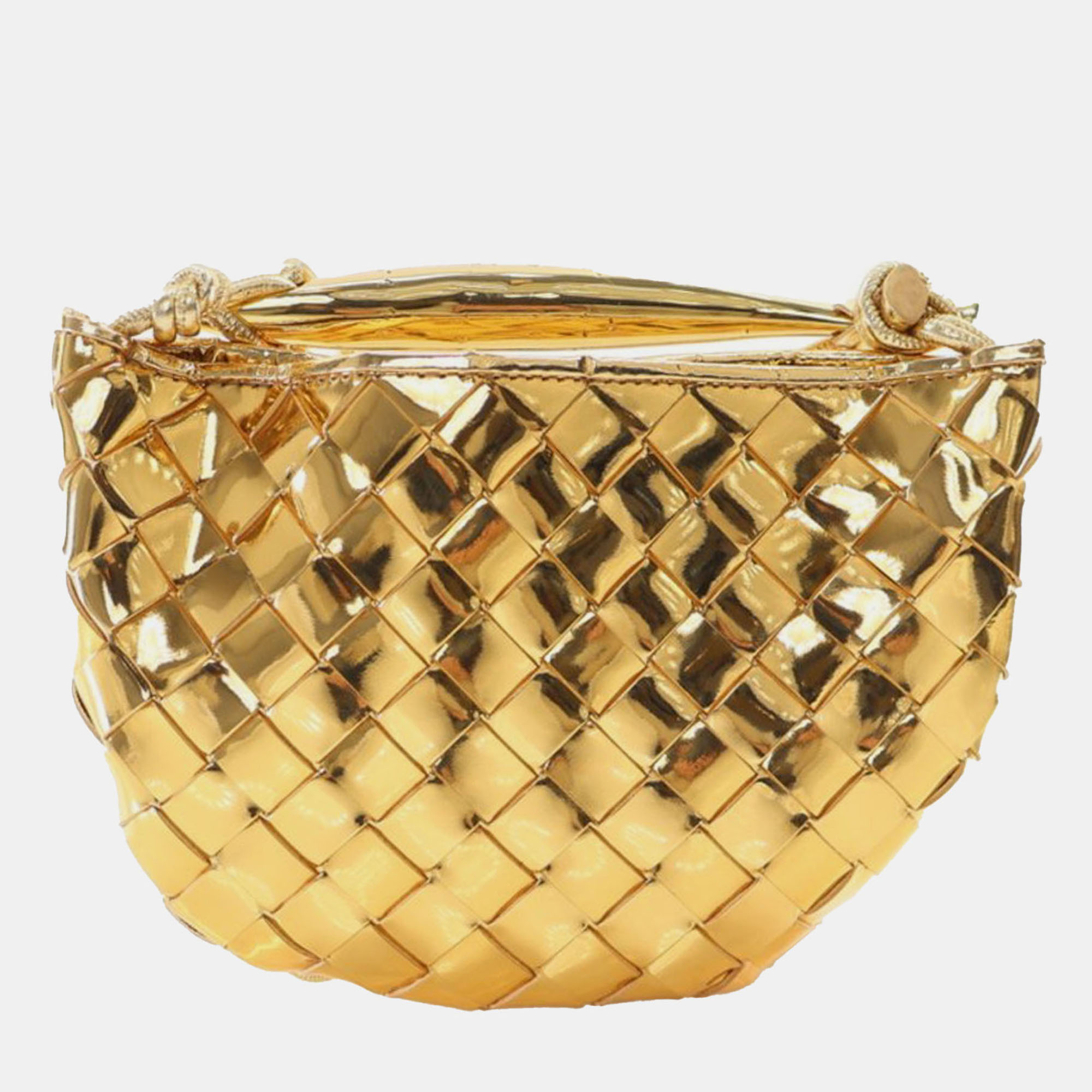 

Bottega Veneta Gold Baby Metallic Lambskin Intrecciato Sardine