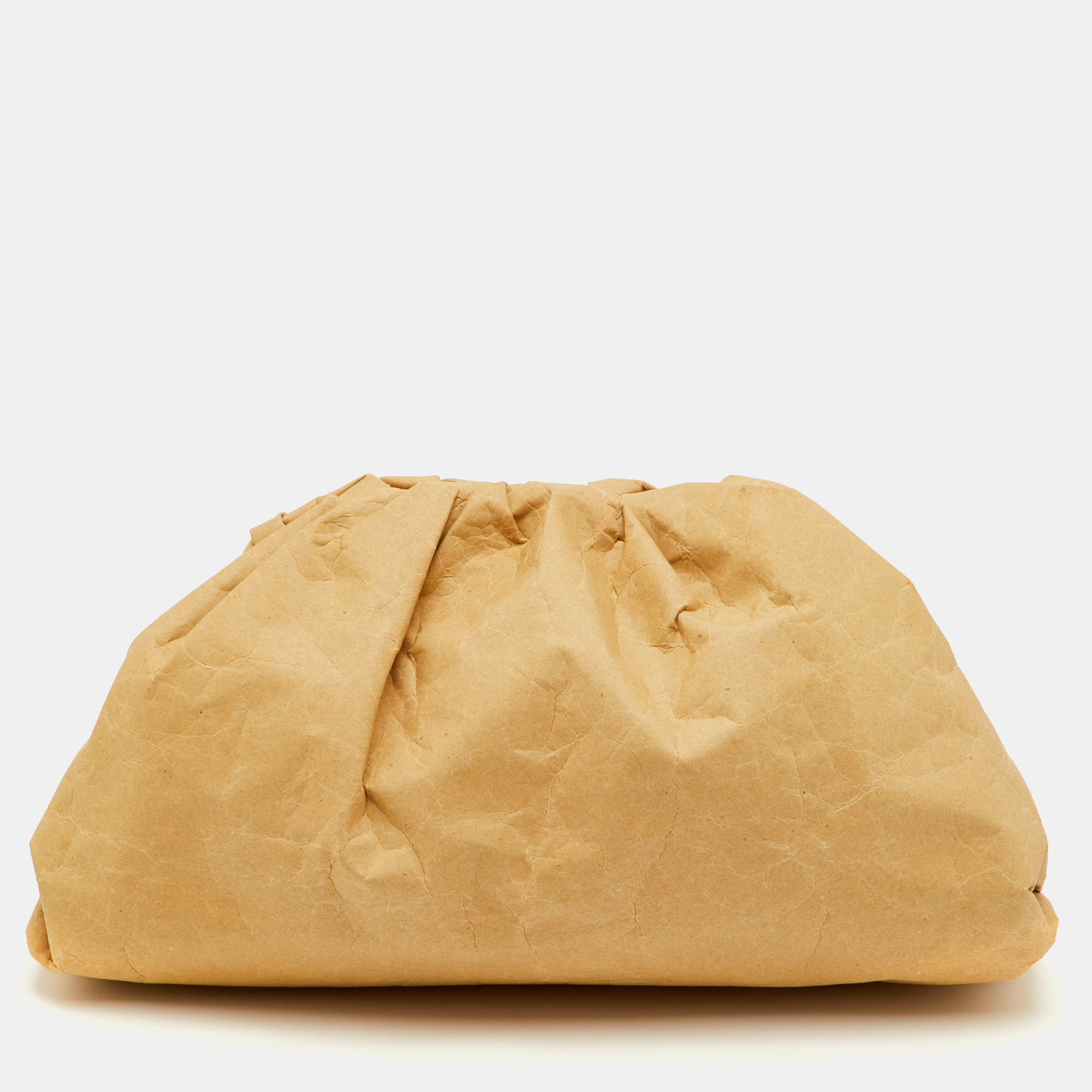 

Bottega Veneta The Pouch Beige Kraft Paper Carta Clutch