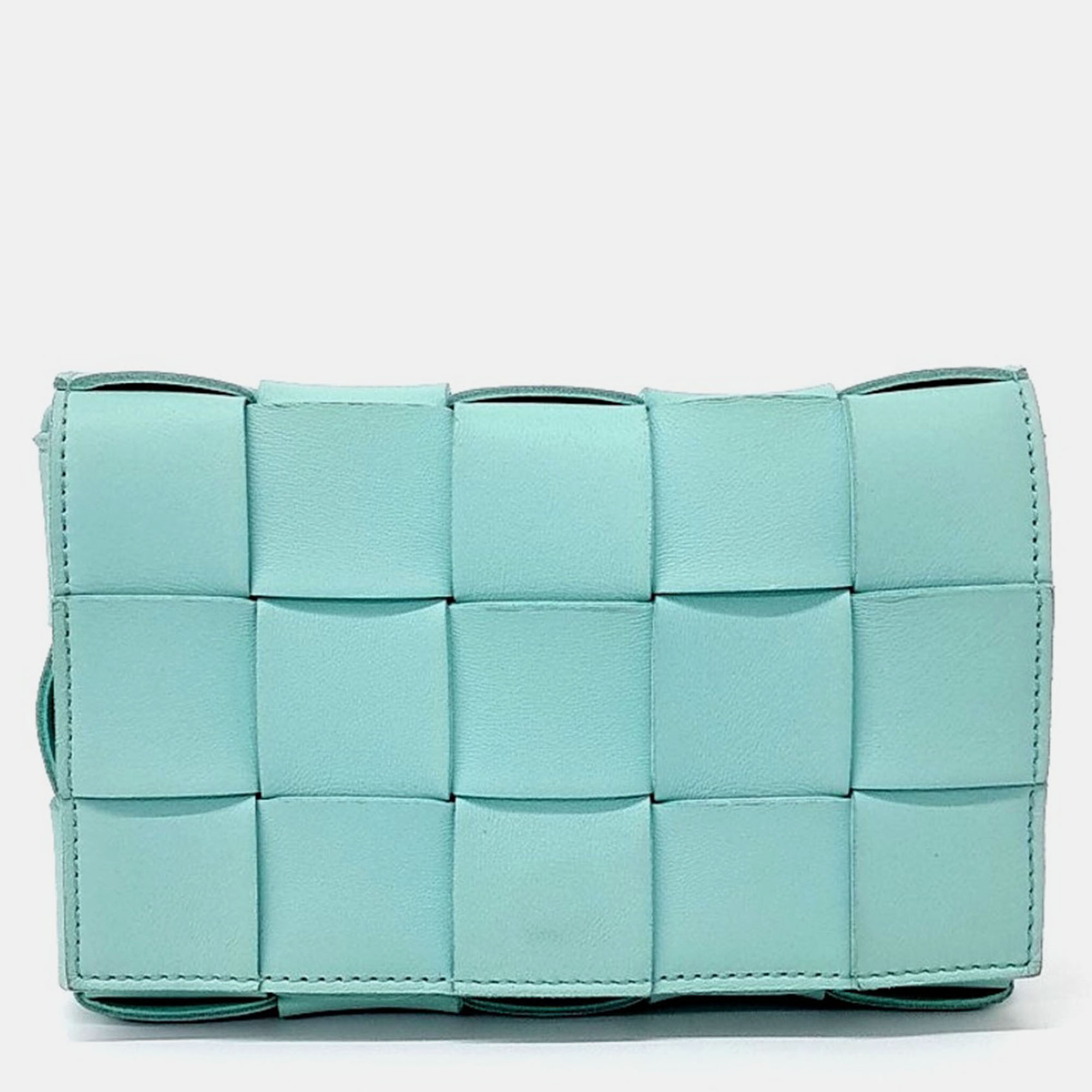 

Bottega Veneta Blue Leather Cassette Bag Small