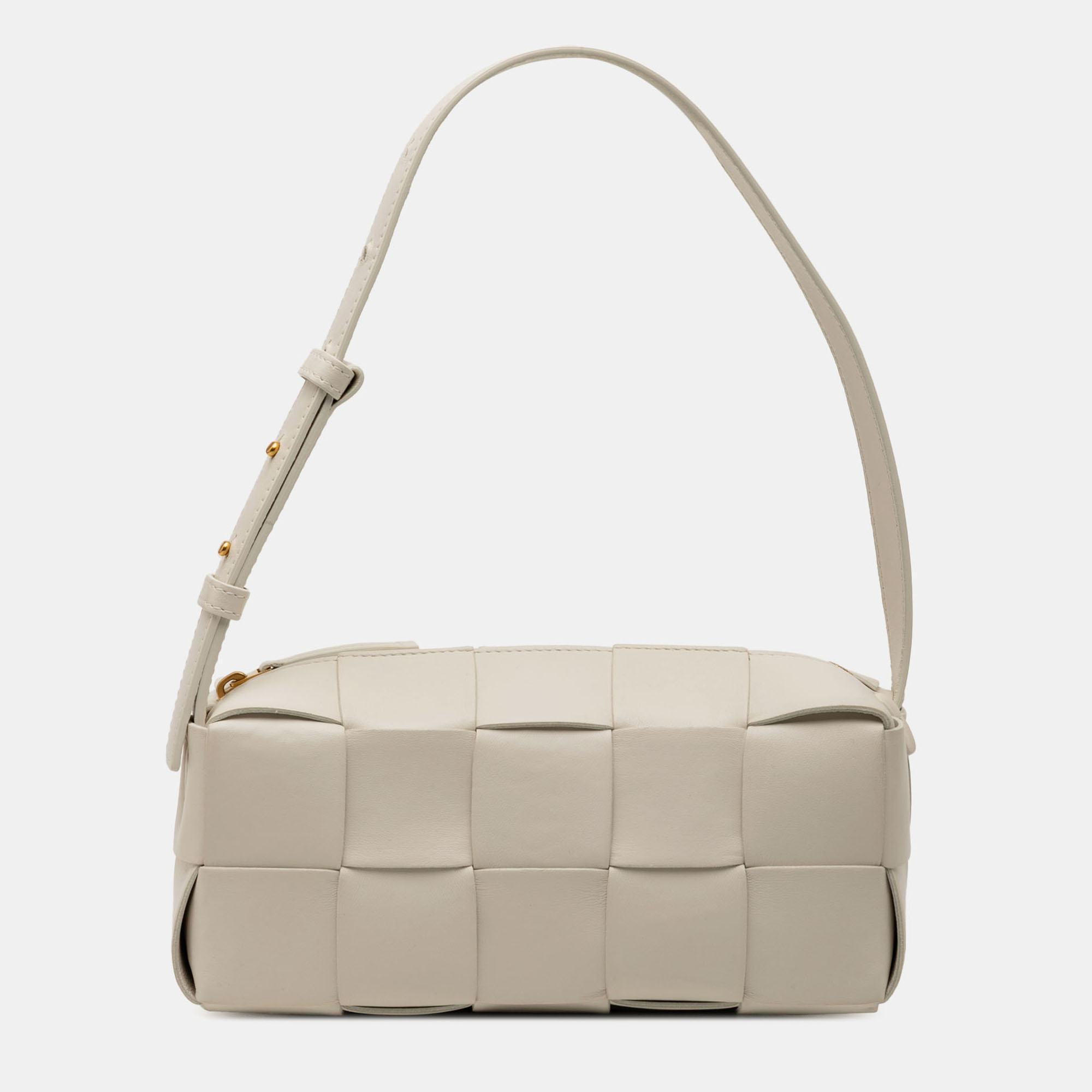 

Bottega Veneta White Small Nappa Intrecciato Brick Cassette