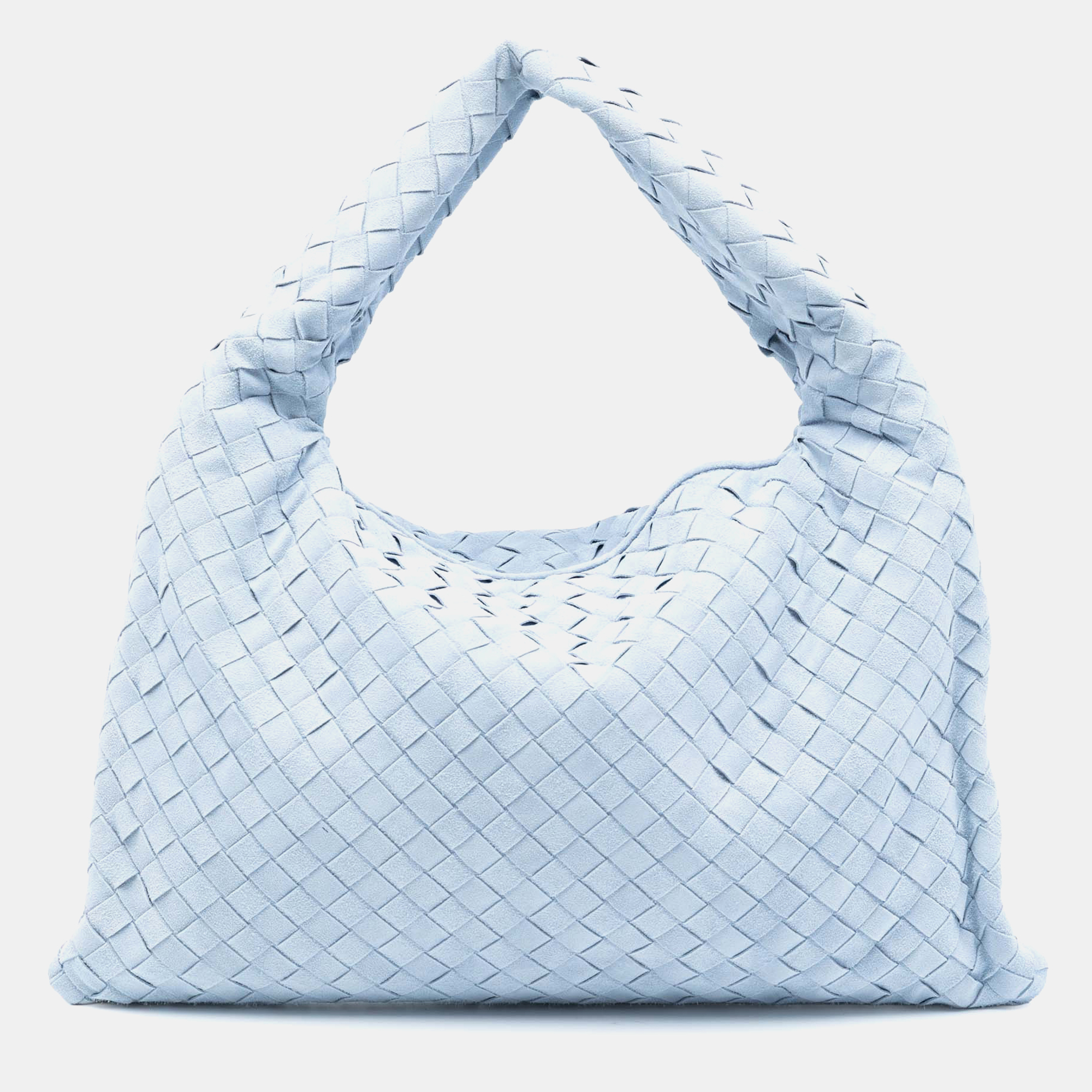 

Bottega Veneta Blue Small Suede Intrecciato Hop Hobo