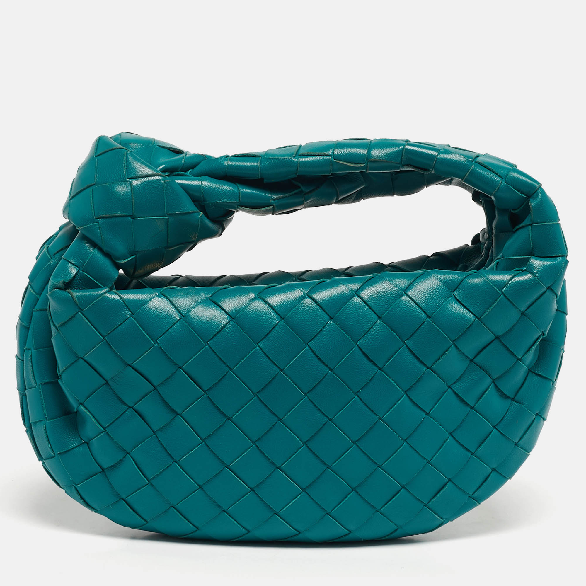 

Bottega Veneta BV Jodie Mini Green Intrecciato Leather Hobo