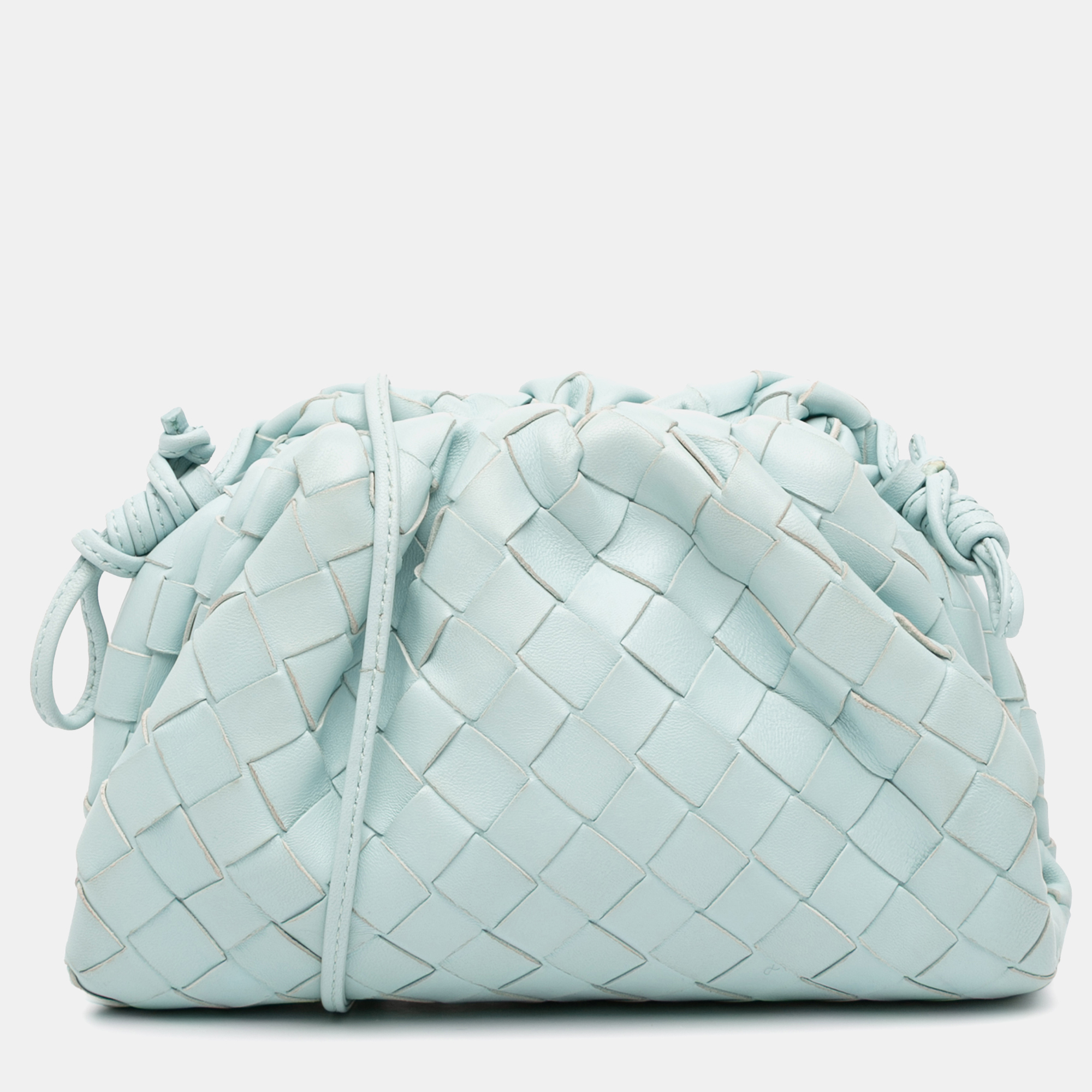 

Bottega Veneta Blue Nappa Intrecciato The Mini Pouch Crossbody