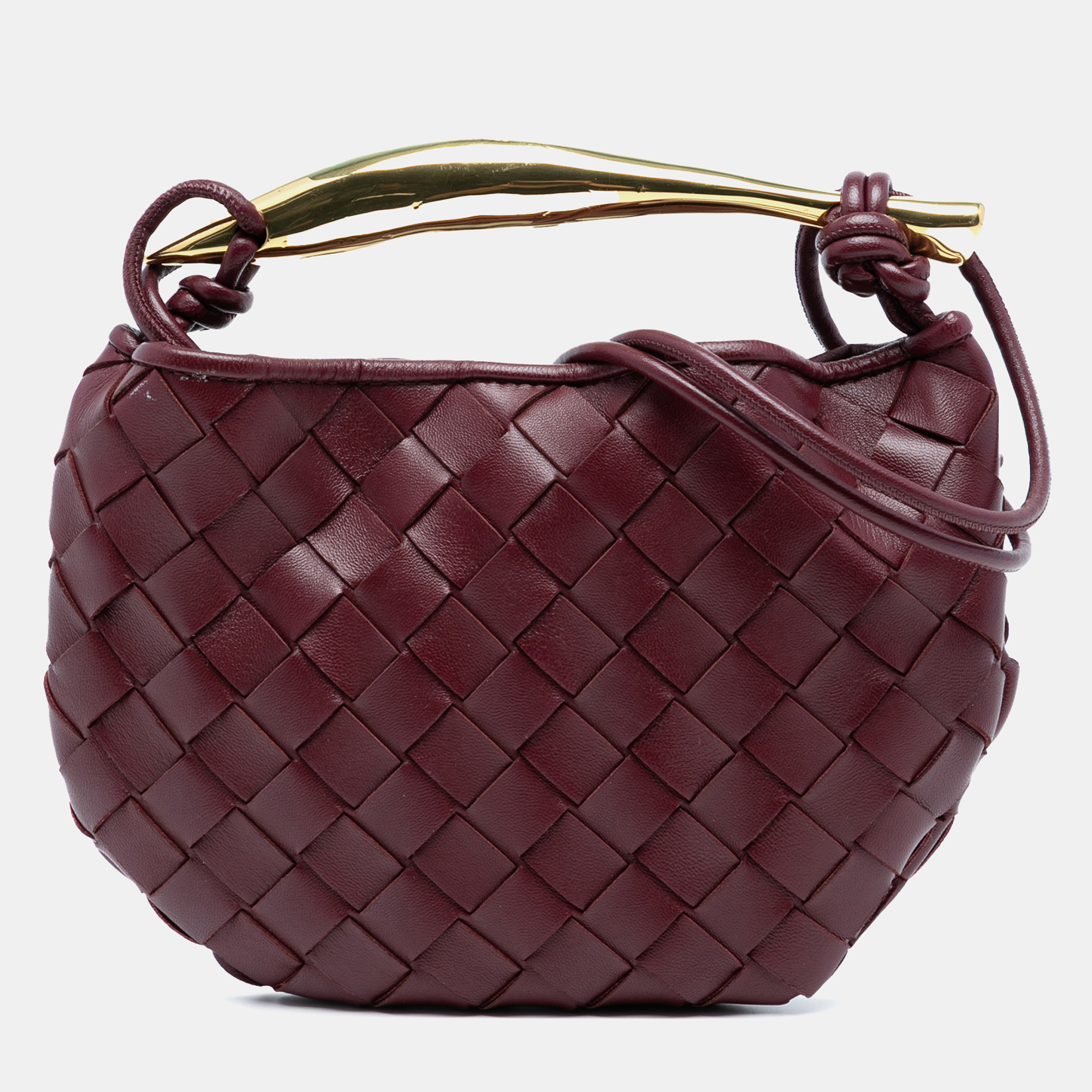 

Bottega Veneta Bordeaux Baby Lambskin Intrecciato Sardine Satchel, Burgundy