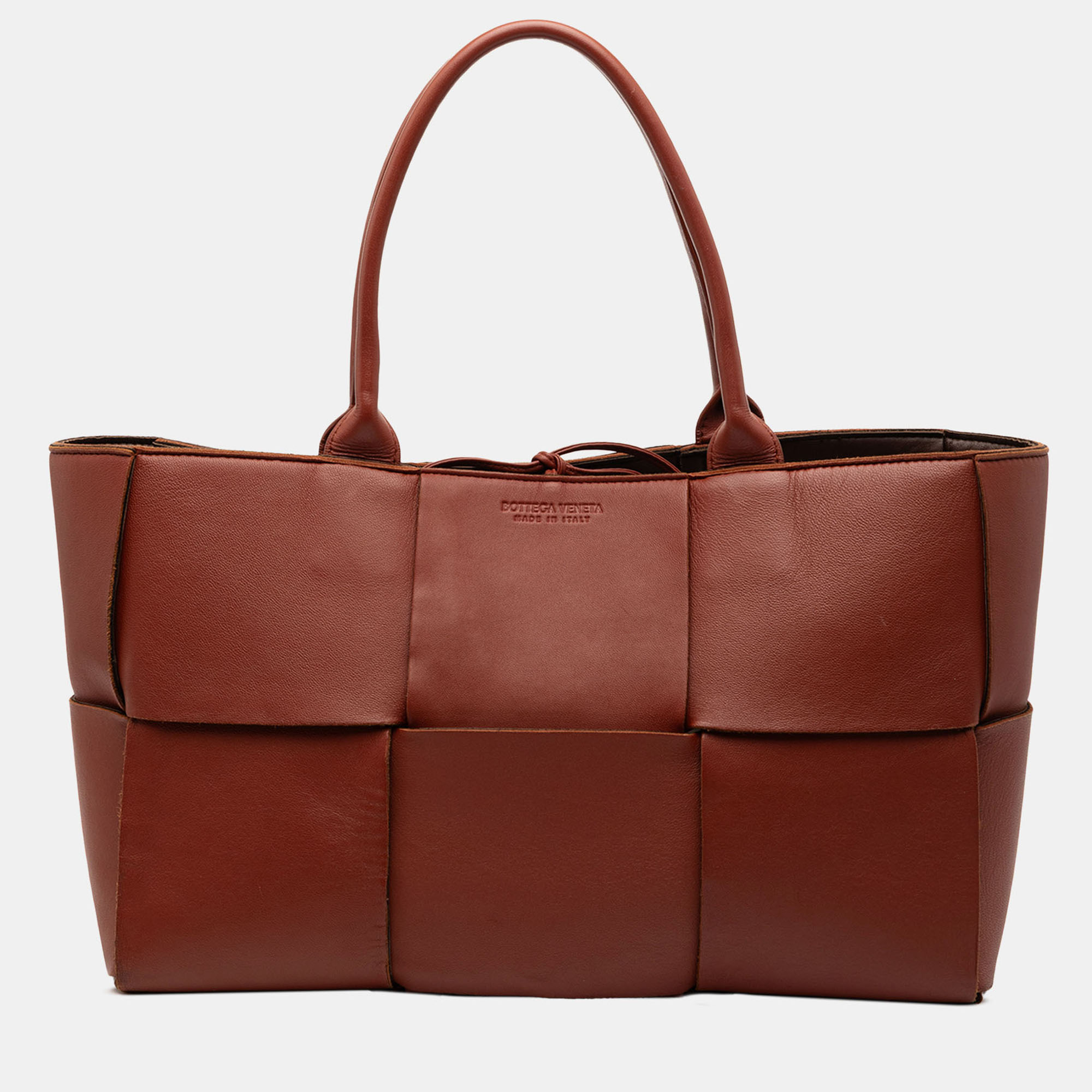 

Bottega Veneta Brown Medium Nappa Maxi Intrecciato Arco Tote