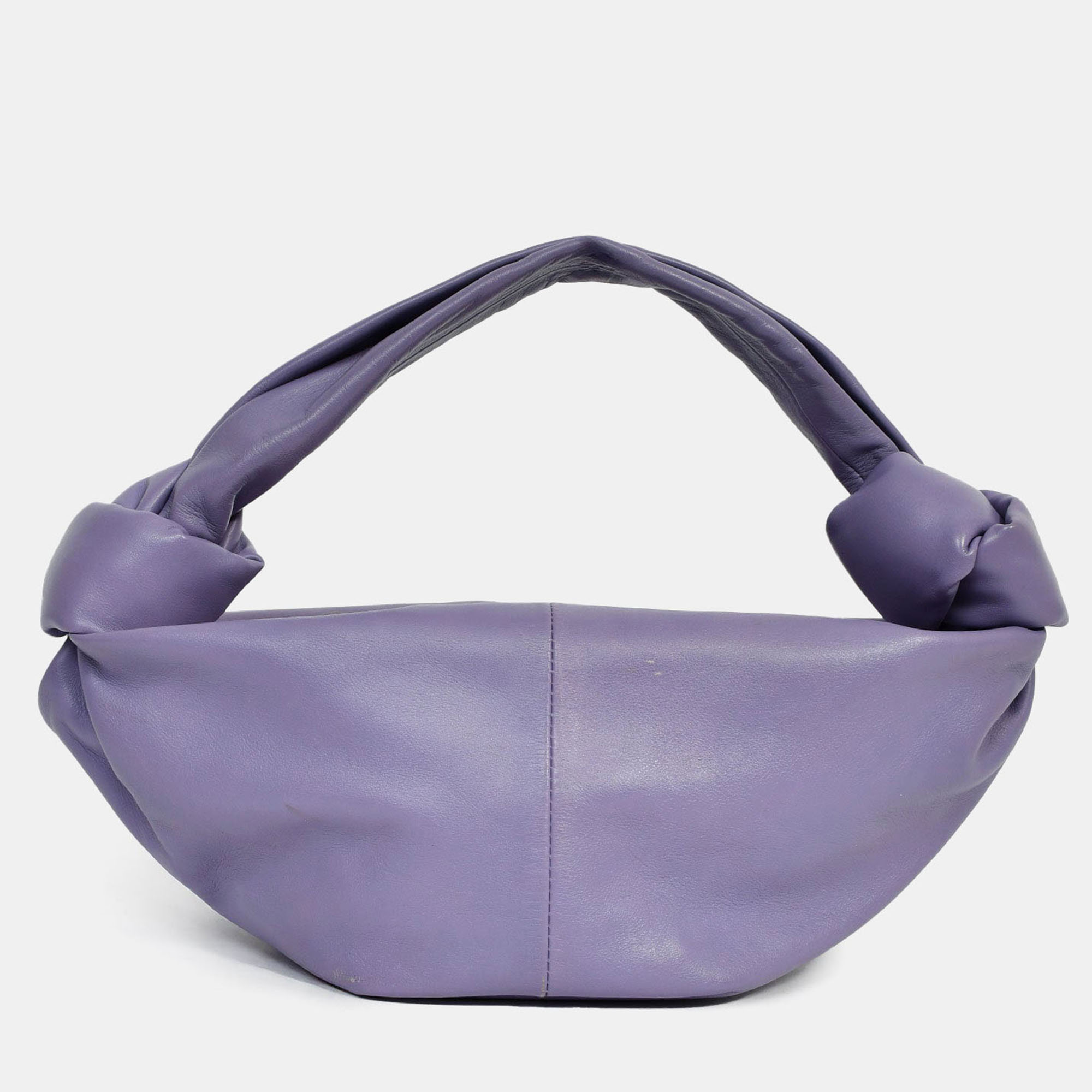 

Bottega Veneta Lilac Leather Mini Double Knot Top Handle Bag, Purple