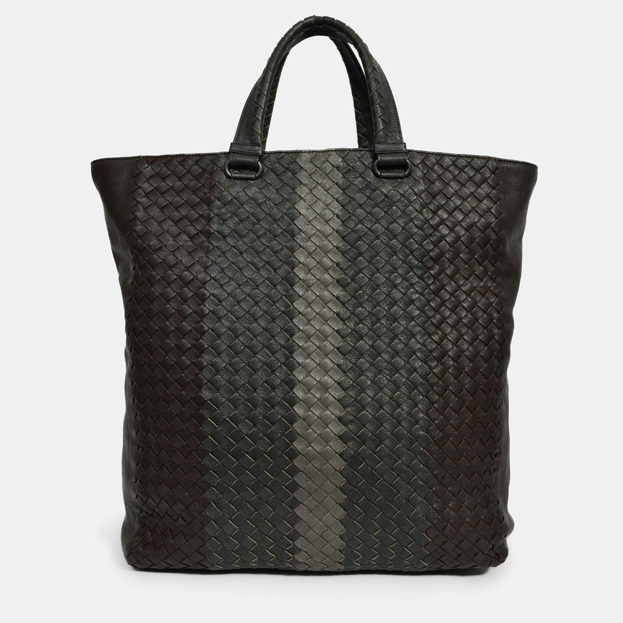 

Bottega Veneta Black Intrecciato Leather Top Handle Tote Bag with Strap