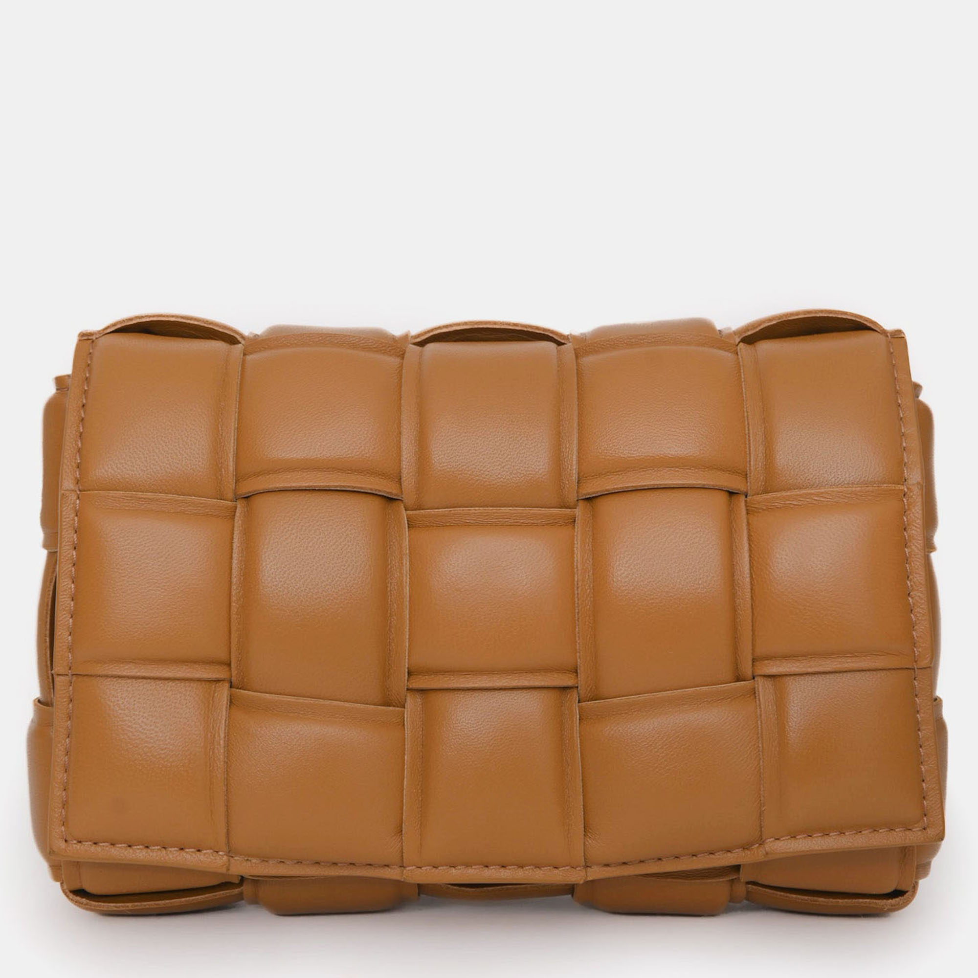 

Bottega Veneta Camel Intrecciato Mini Padded Cassette Crossbody Bag, Brown