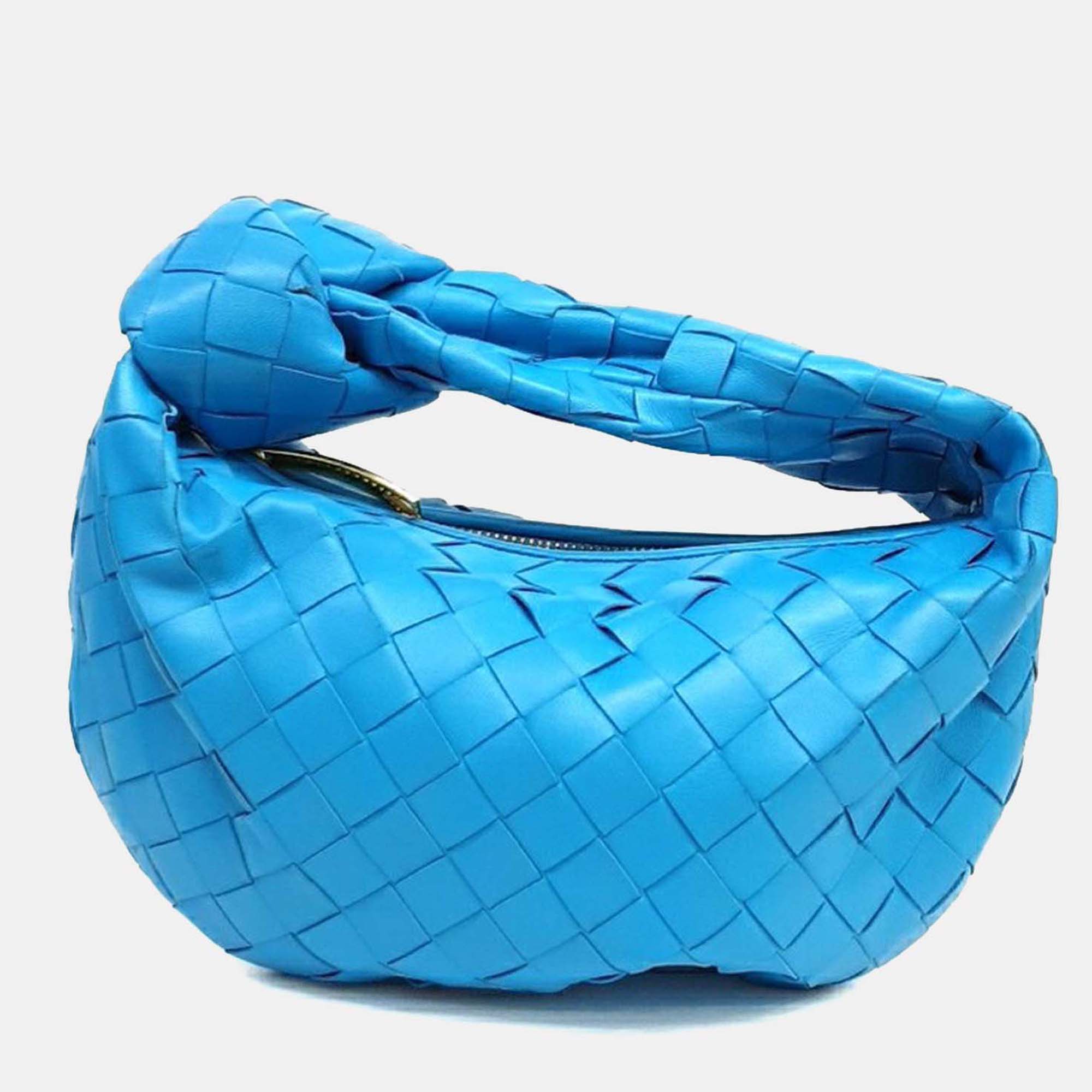 

Bottega Veneta Blue Leather Bv Mini Jodi Bag