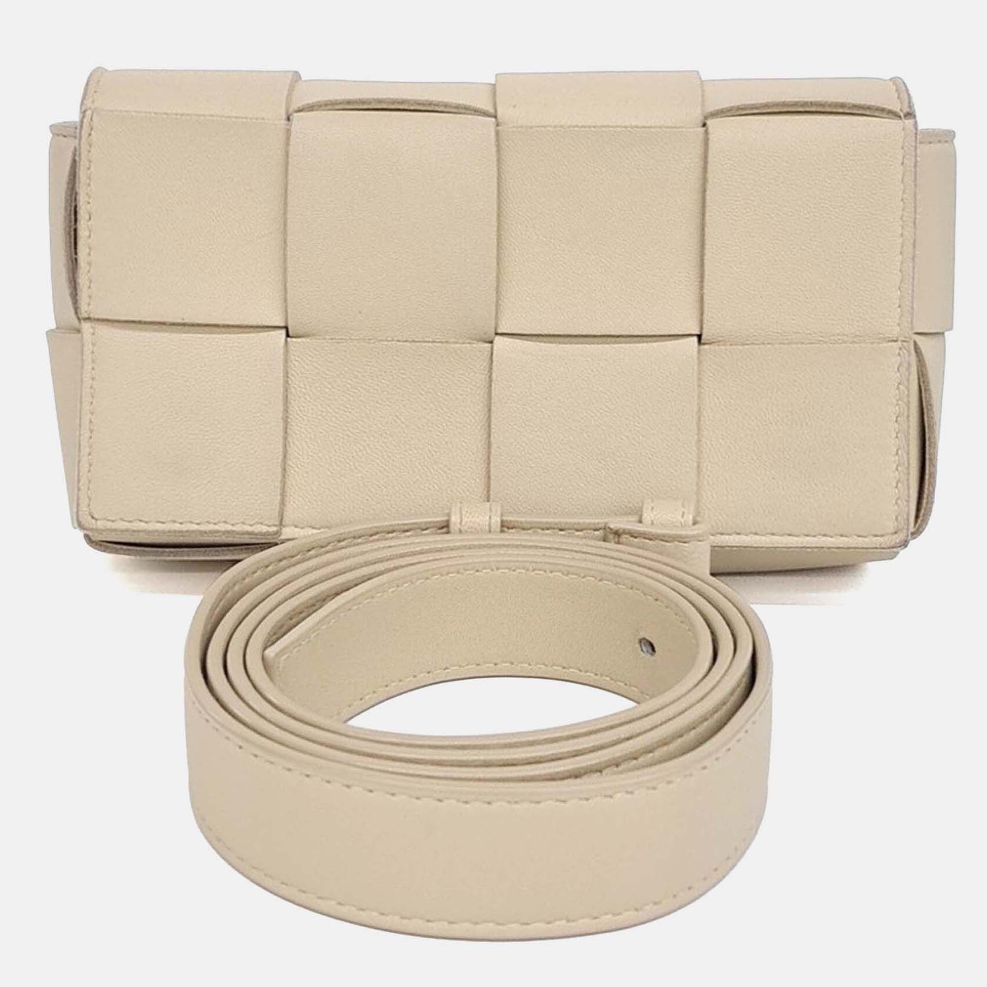 

Bottega Veneta Beige Leather Cassette Belt Bag