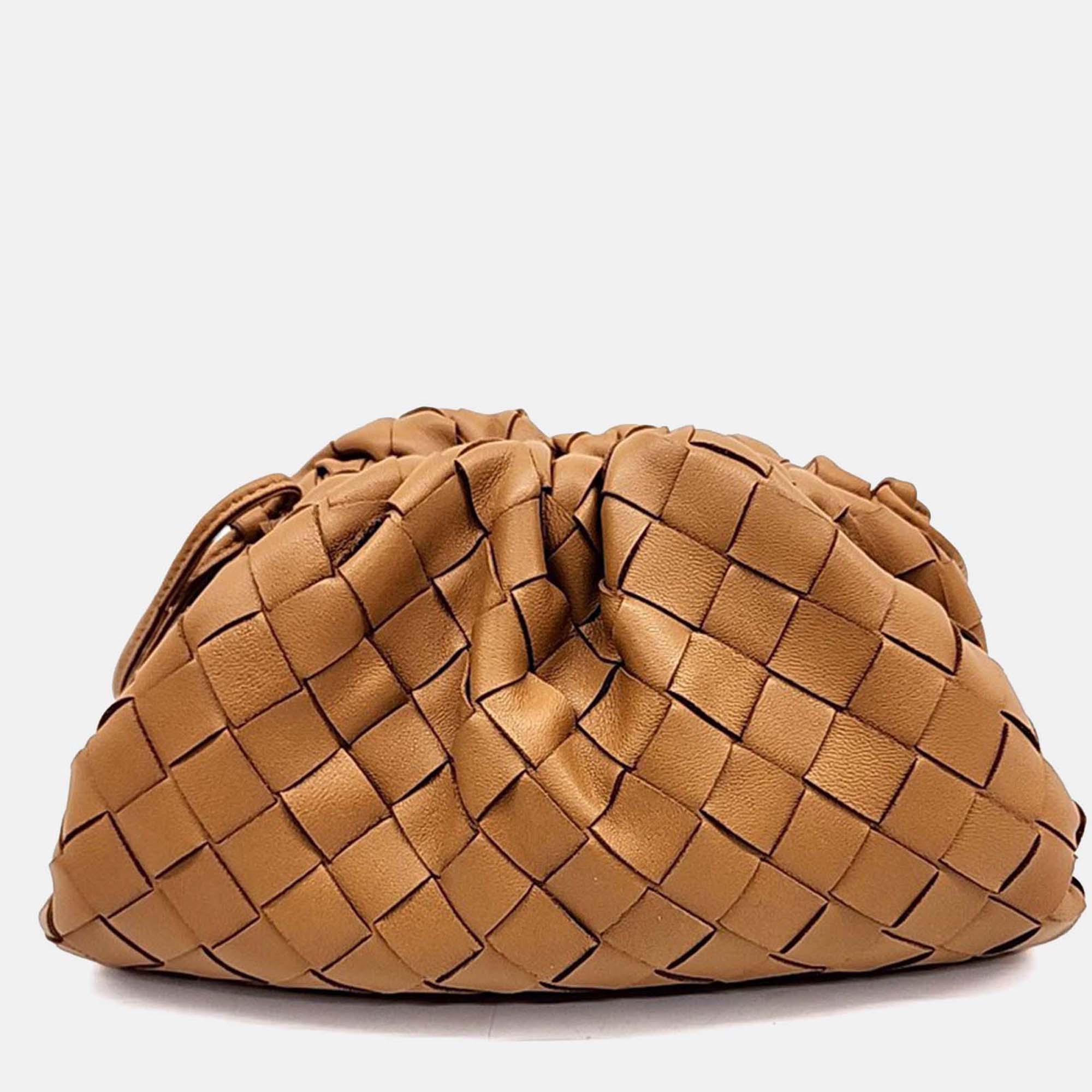 

Bottega Veneta Brown Leather Mesh Butter Calf Crossbody Bag