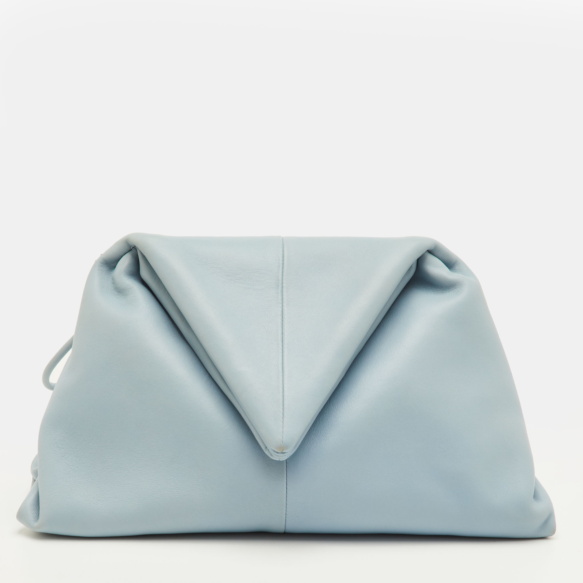 

Bottega Veneta BV Trine Angular Light Blue Leather Clutch
