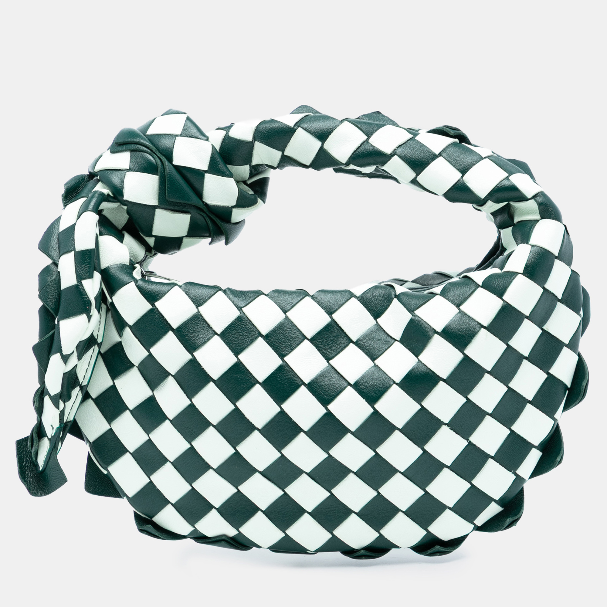 

Bottega Veneta Green White Mini Bicolor Nappa Intrecciato Dragon Jodie