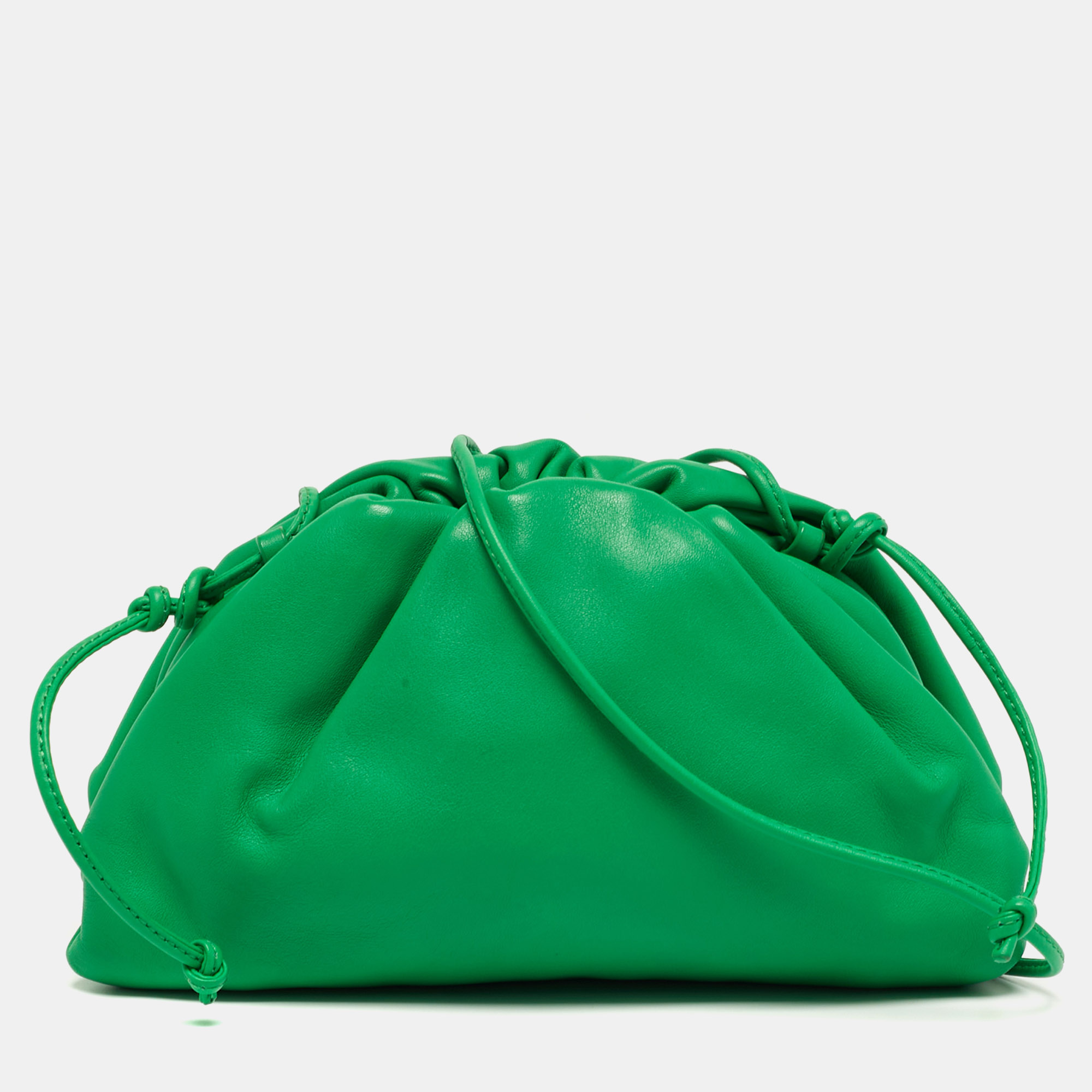 

Bottega Veneta The Pouch Mini Green Leather Bag